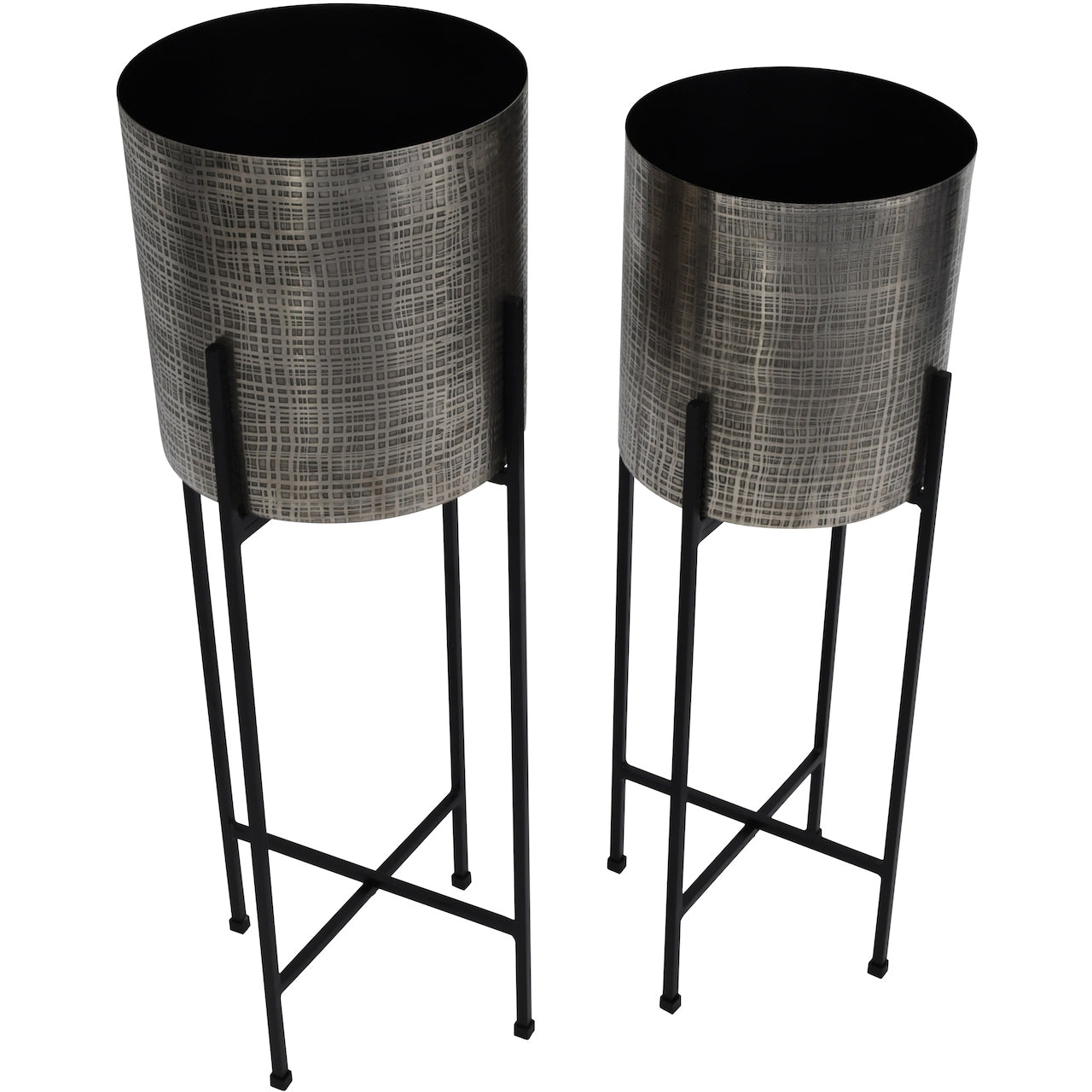 nickel plant pot Libra Clyde Floor Standing Nickel Planters