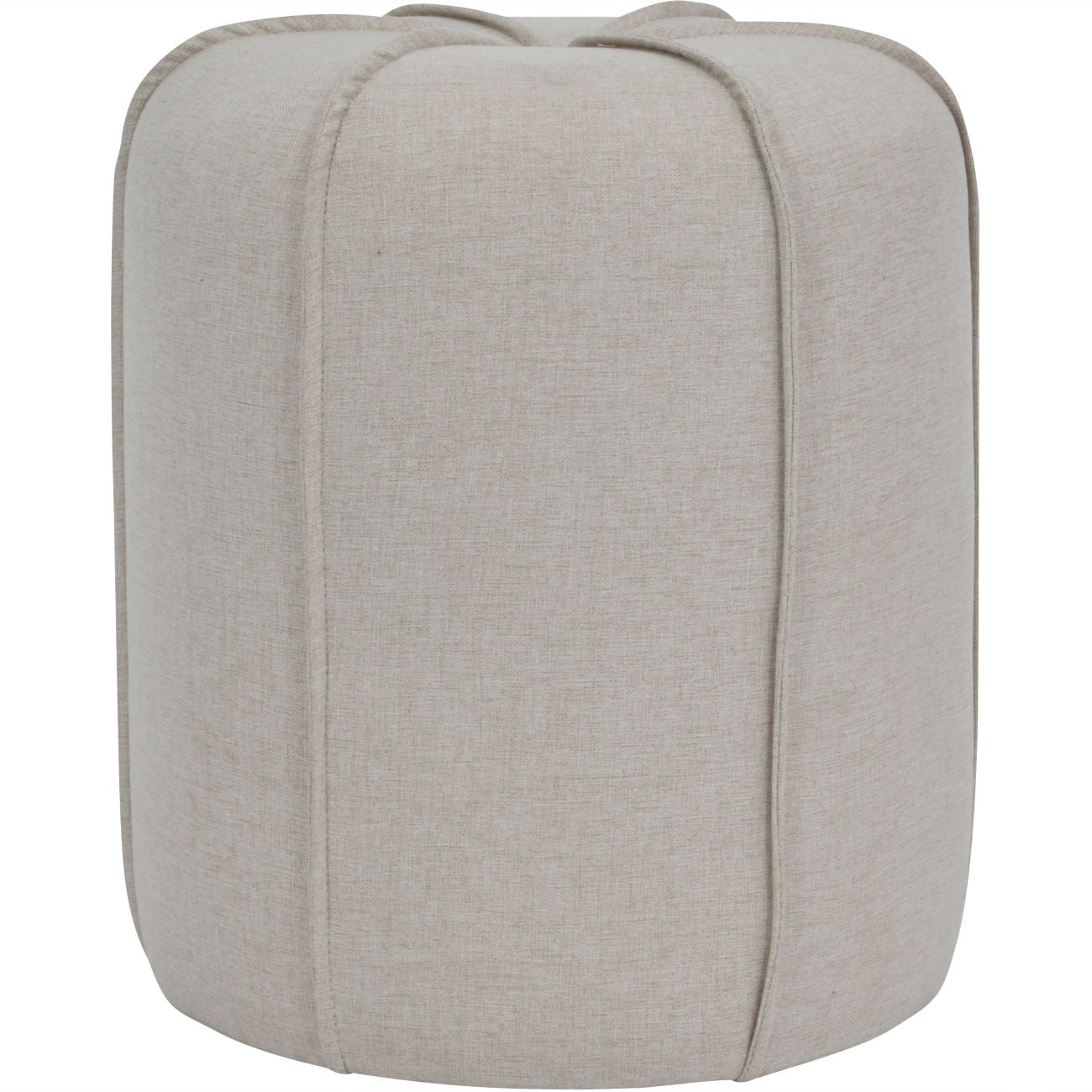 Seamed Button Stool in Oatmeal Fabric