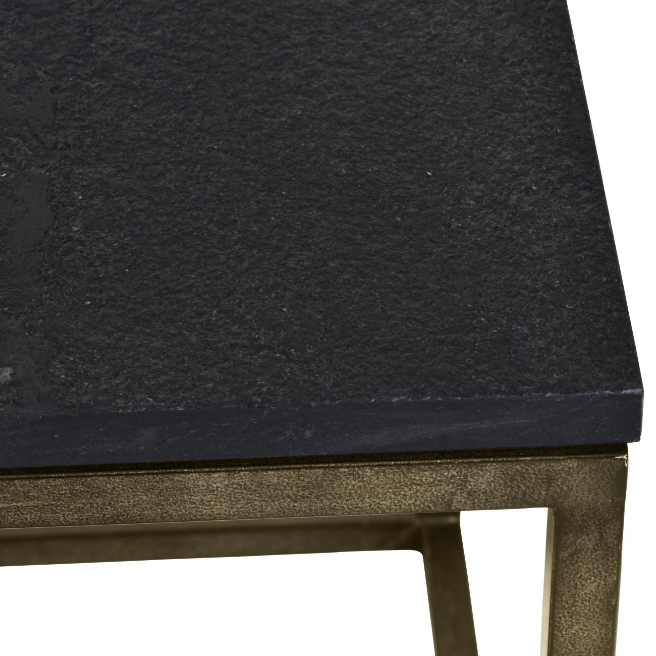 Set of 2 Kirkstone Aged Champagne Gold & Galaxy Slate Side Tables Nest