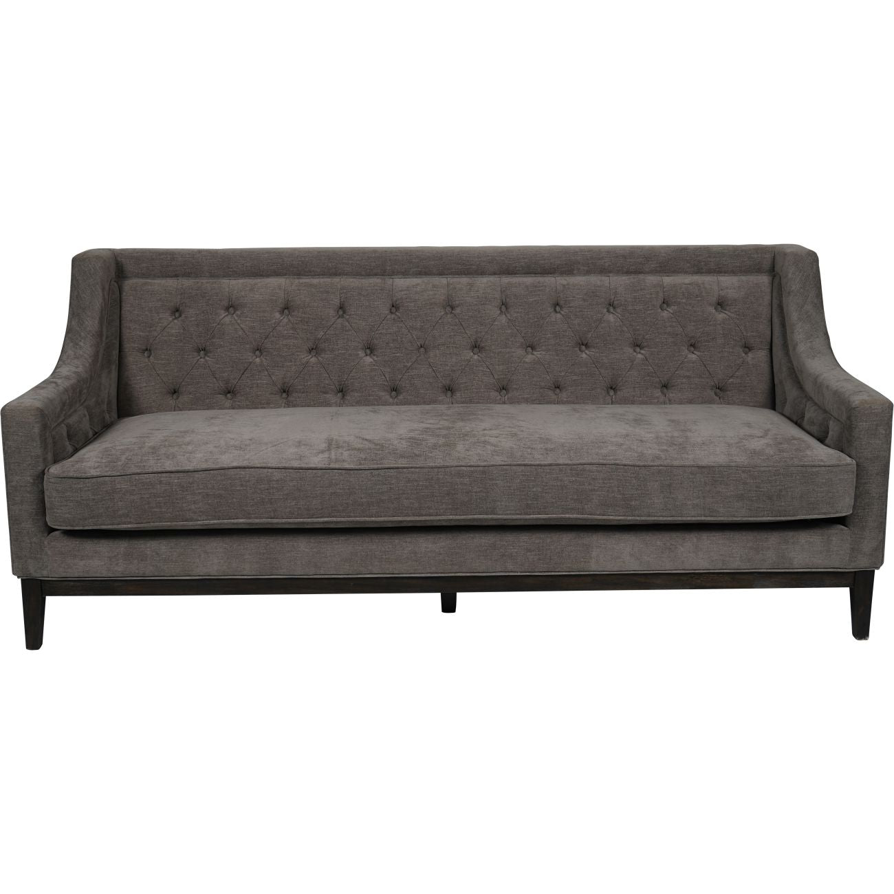 Theodore Buttoned Sofa in Warm Grey Fabric | 3 Seater