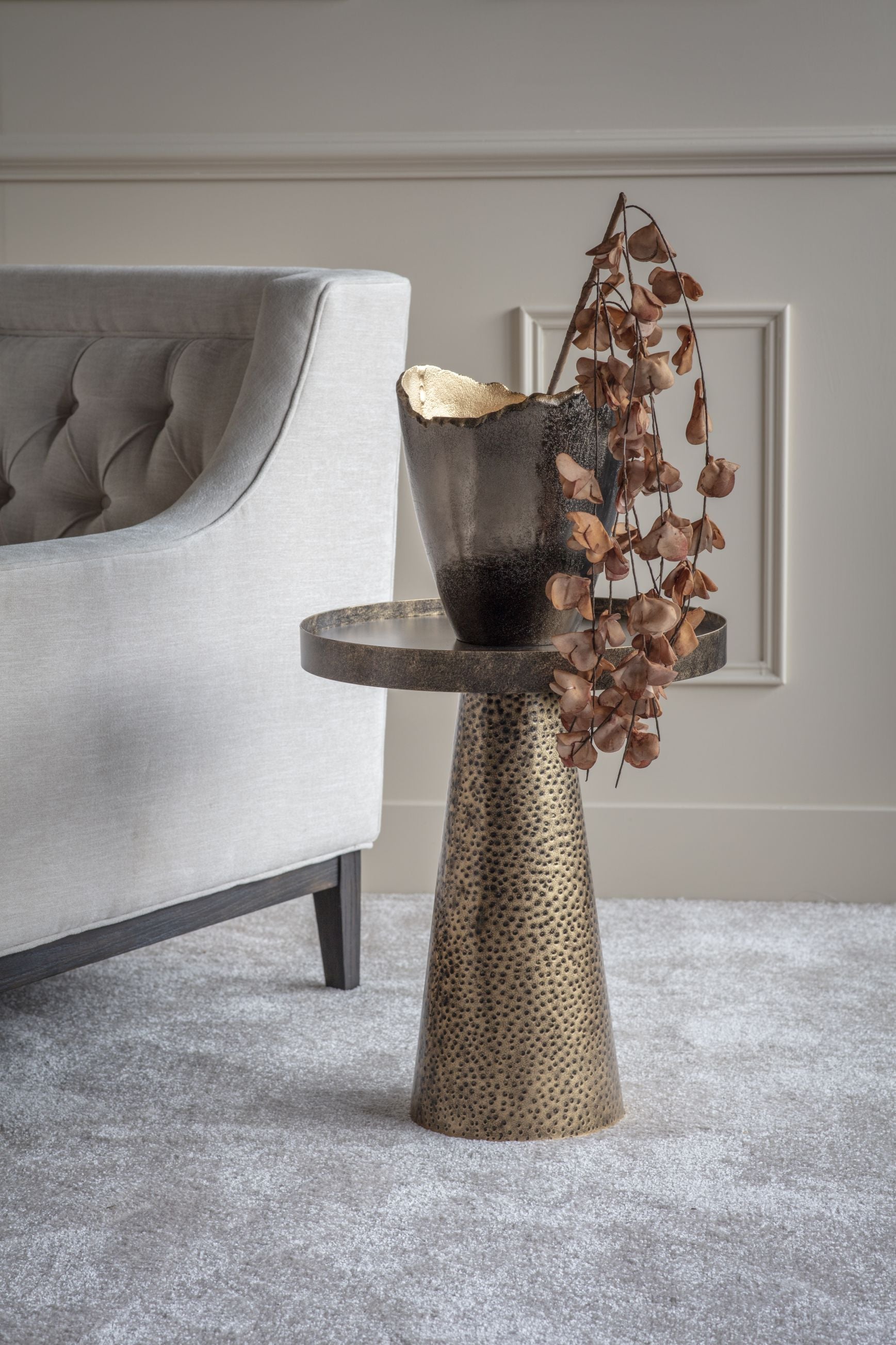 Sandbanks Rustic Antique Bronze Round Side Table
