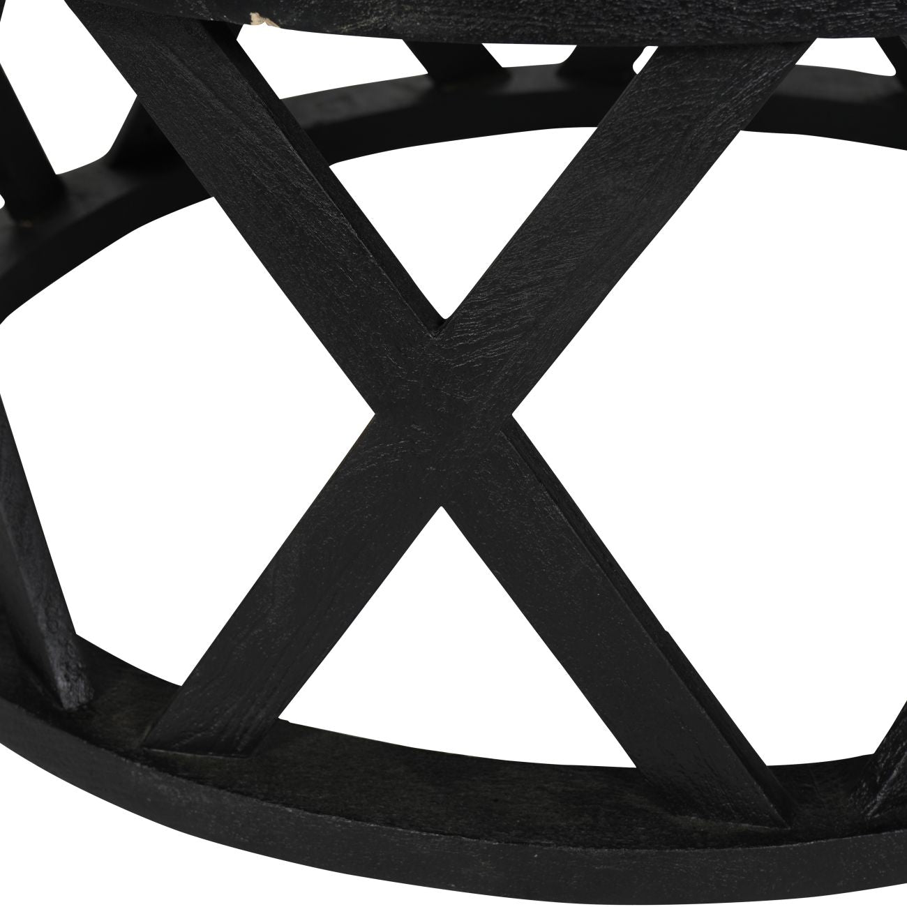 Cali Black Mango Wood Round Coffee Table