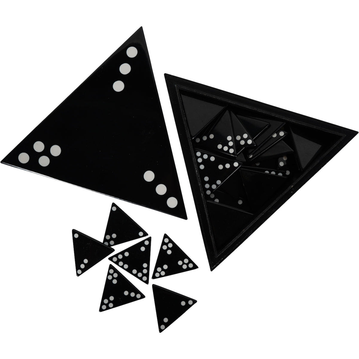 Triangular Dominoes Game in Black Resin