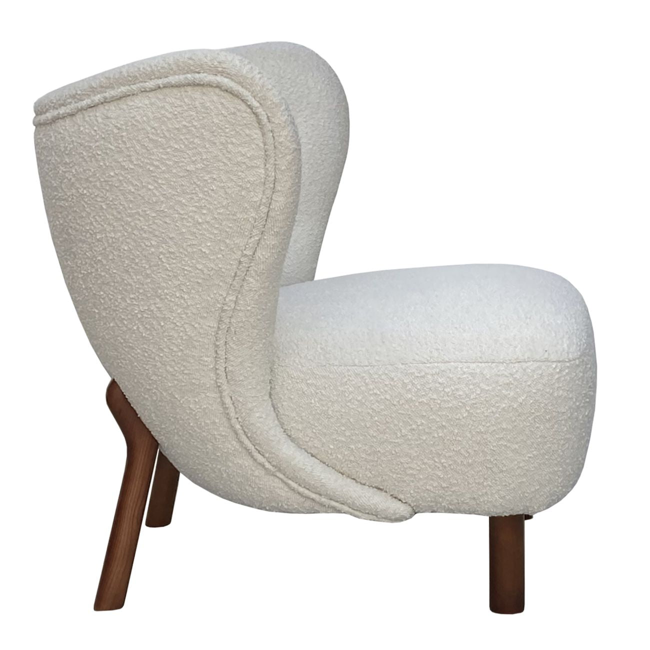 Lewis Cream Boucle Wingback Armchair