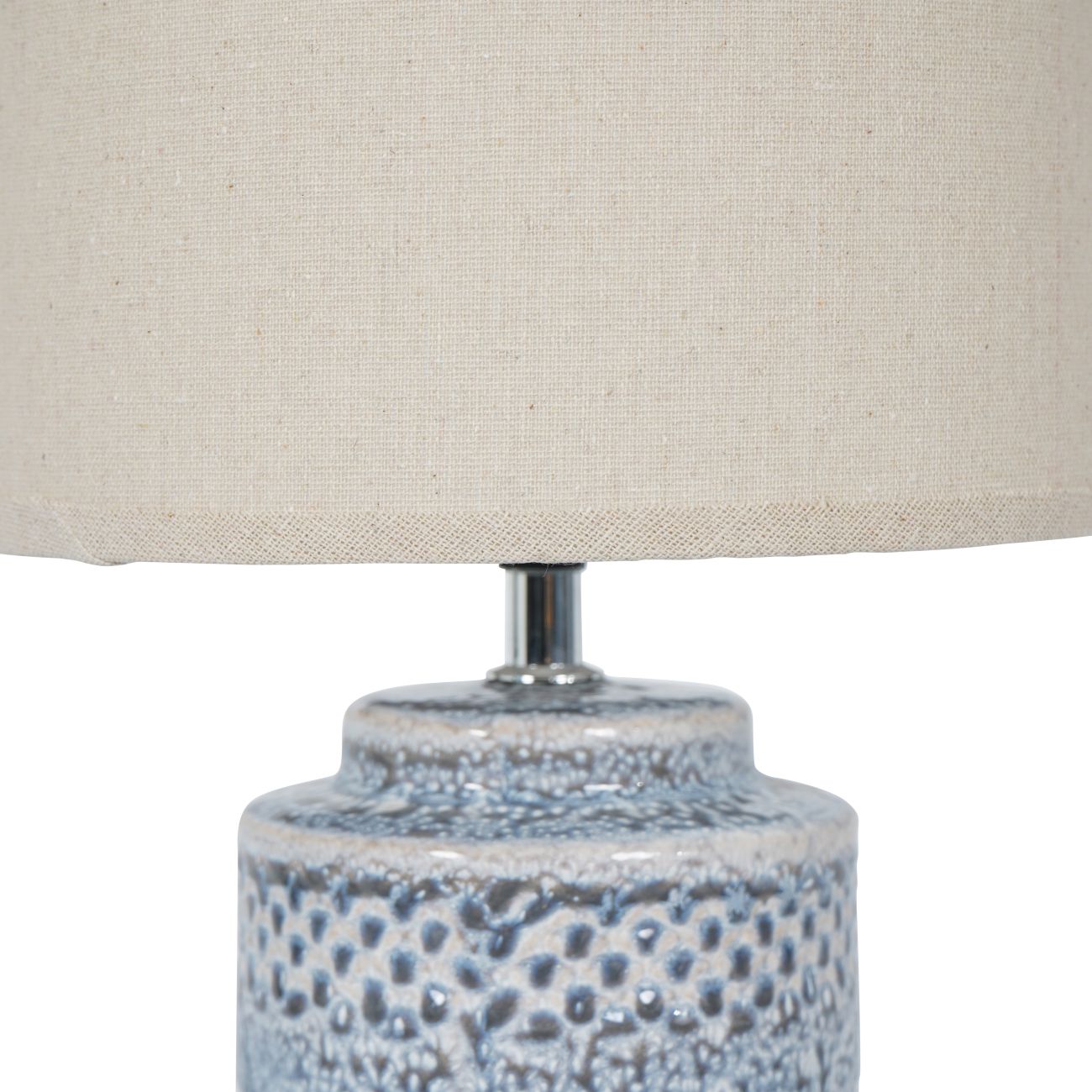 Stormy Sky Glaze Ceramic Table Lamp with Cream Shade Small