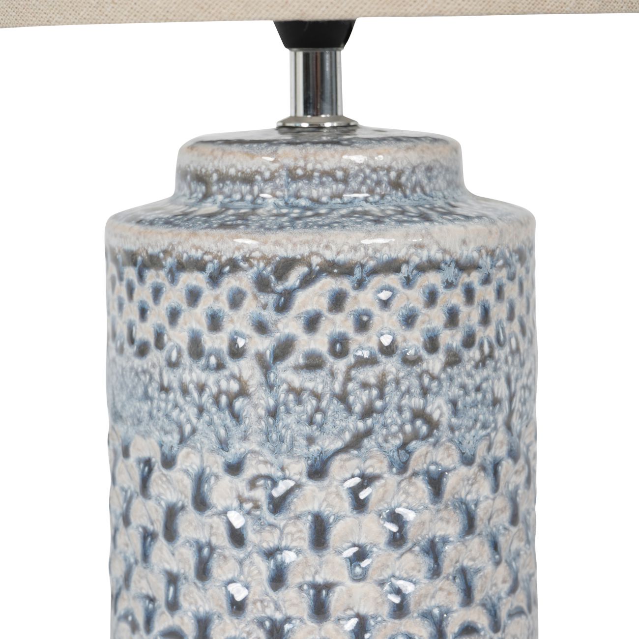 Stormy Sky Glaze Ceramic Table Lamp with Cream Shade Small