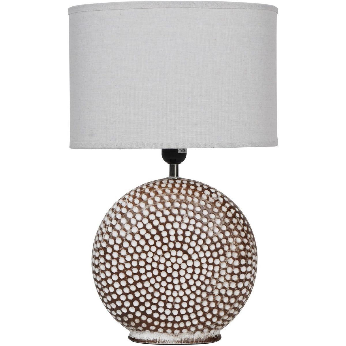 Chariot Round Ceramic Lamp with Ivory Oval Shade | Small