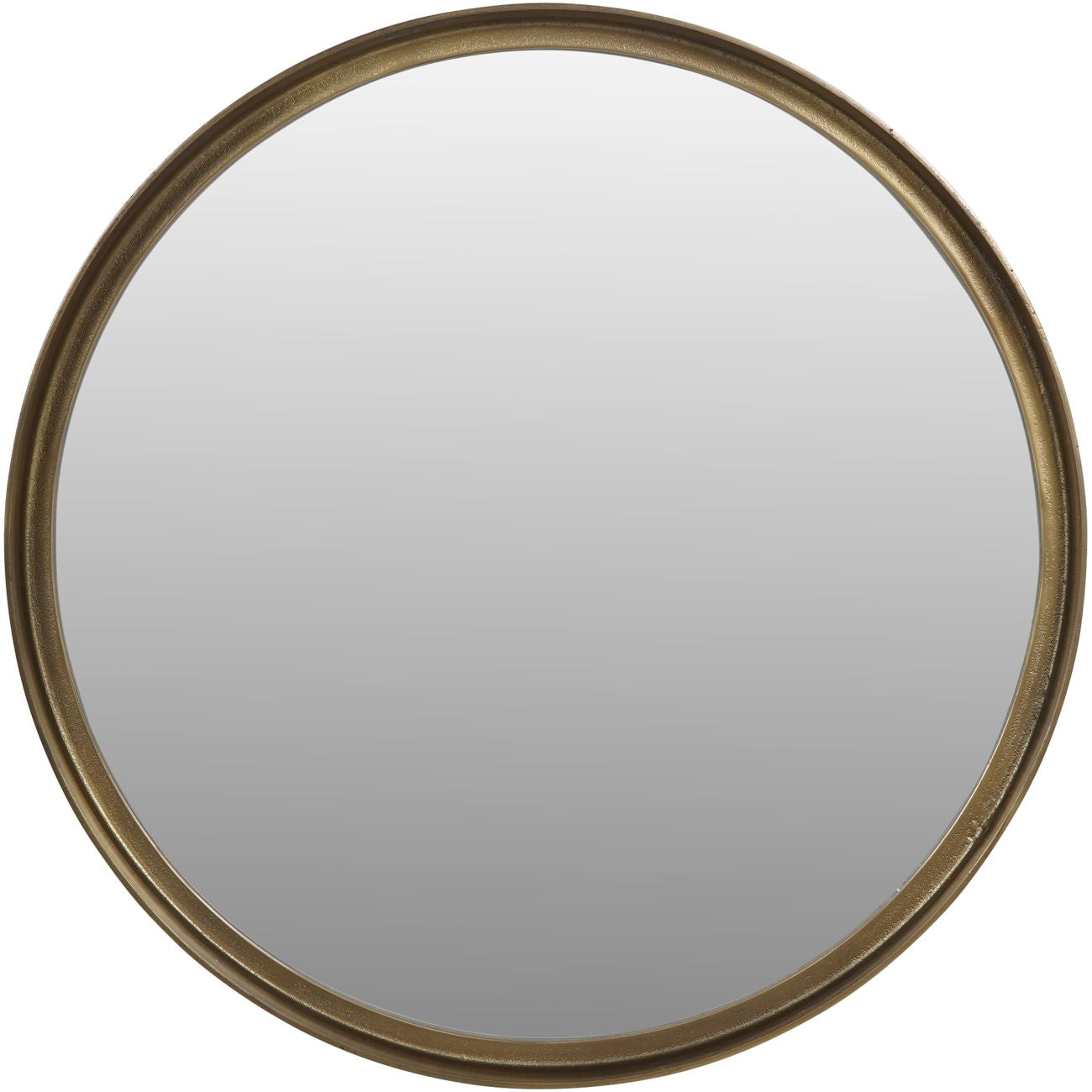 Oslo Textured Brass Round Mirror 80cm
