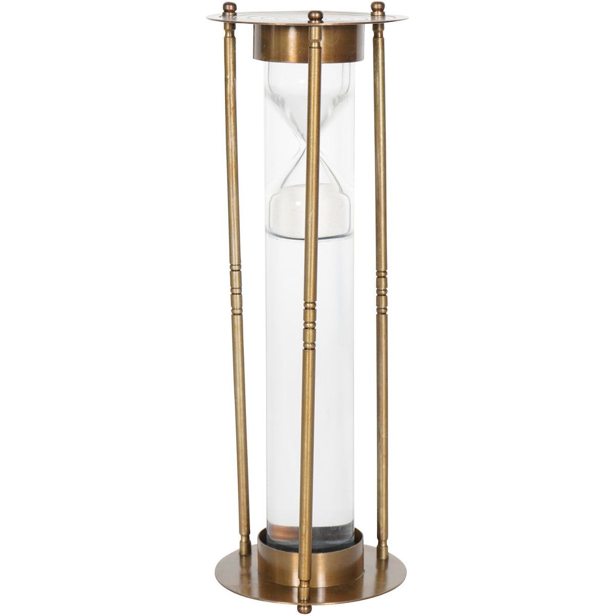 Columbia Antique Brass White Sand Timer Ornament | Large