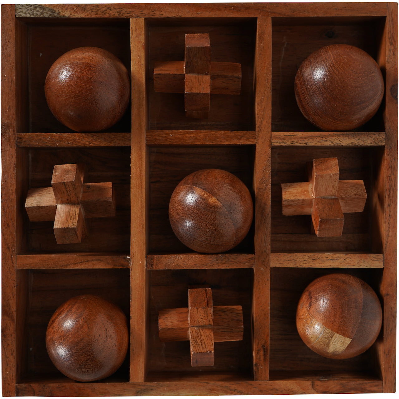 Solid Wood Noughts & Crosses Game - CLEARANCE
