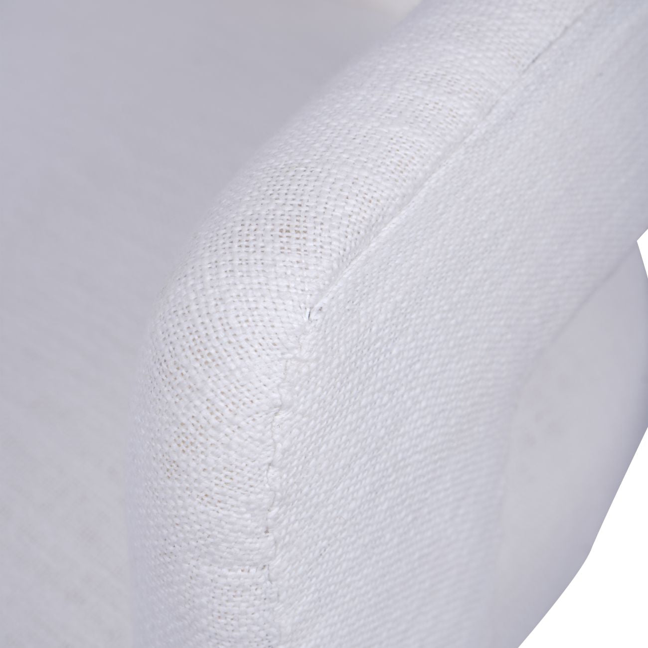 Slub Ivory White Linen Three Legged Slub Chair