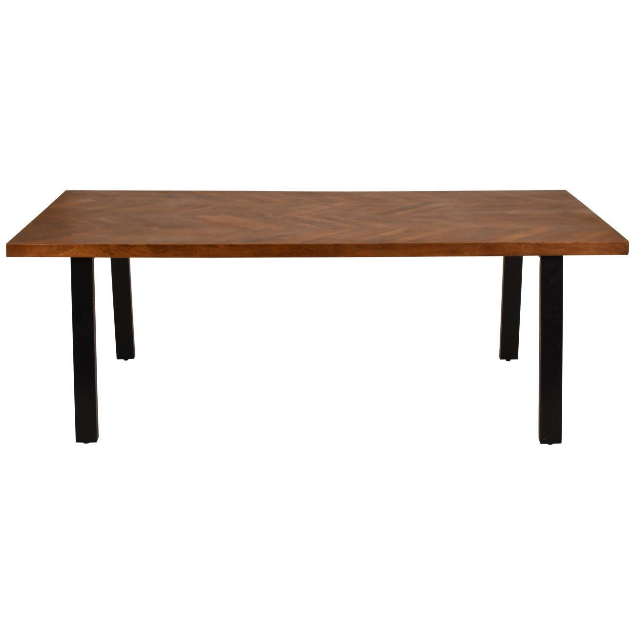 Burnham II Herringbone Wood Dining Table | 6 Seater