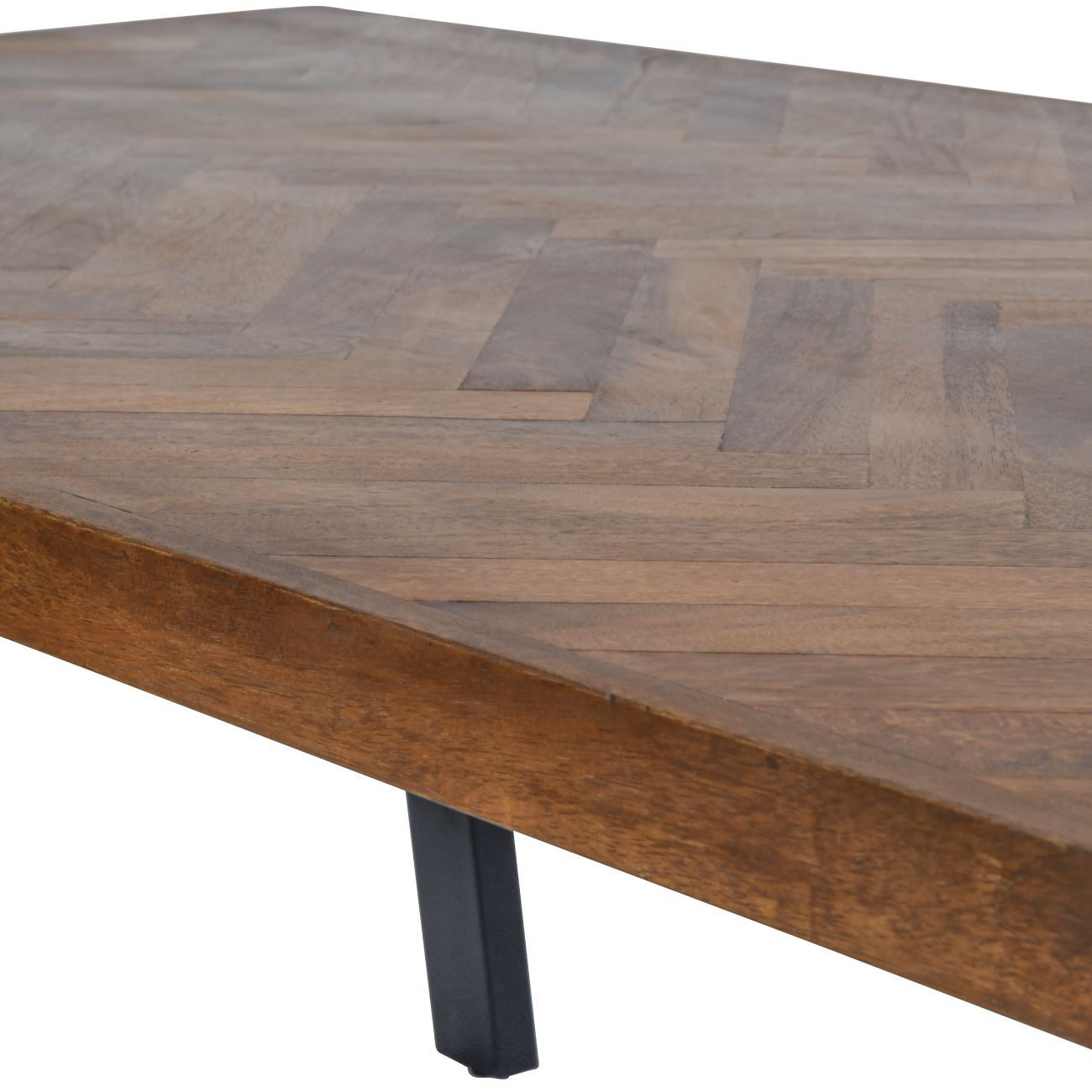 Burnham II Herringbone Wood Dining Table | 6 Seater