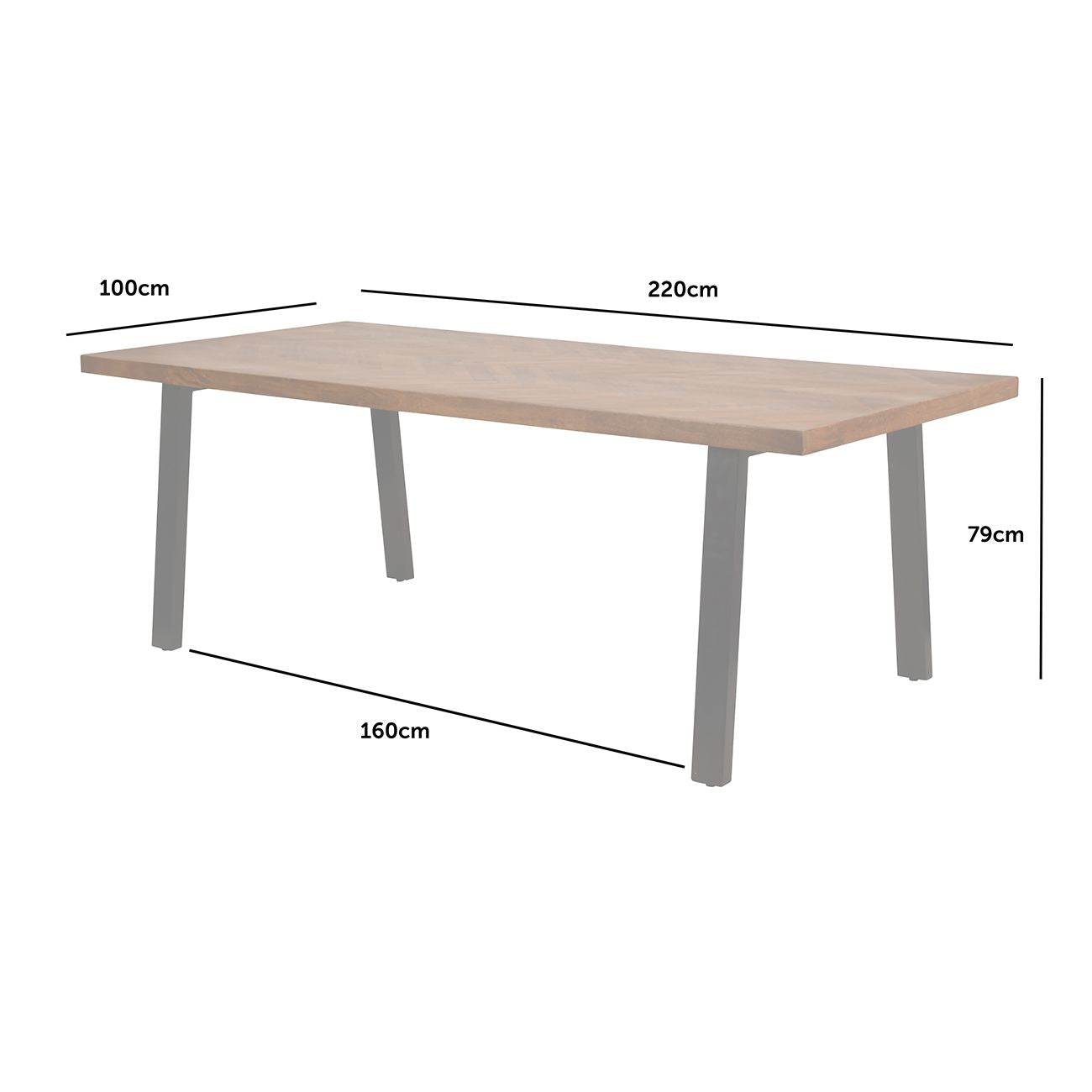 Burnham II Herringbone Wood Dining Table | 6 Seater