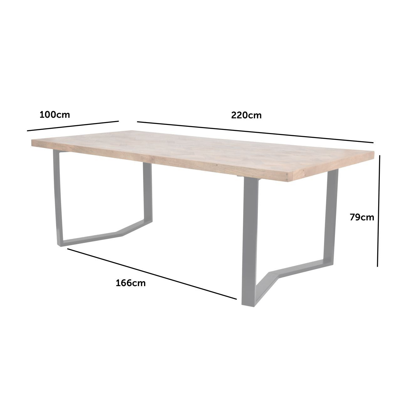 Marston II Geometric Wood Dining Table | 6 Seater