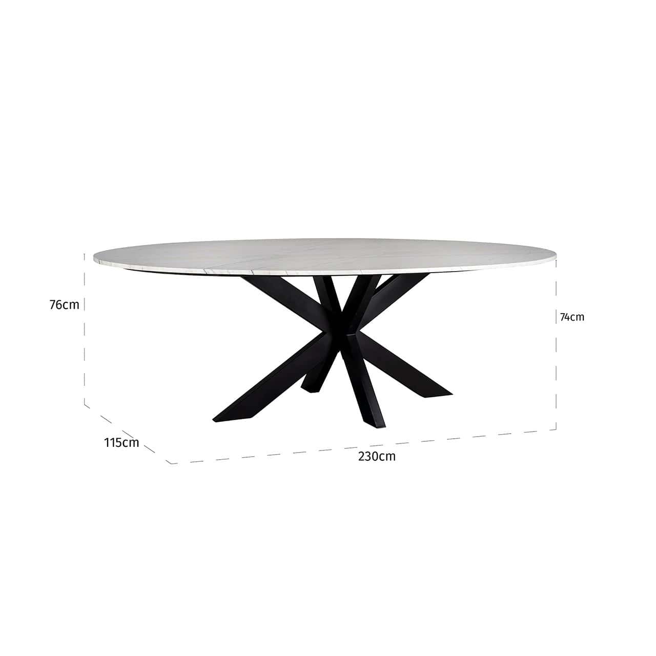 Dining table Lexington oval 230  (White)