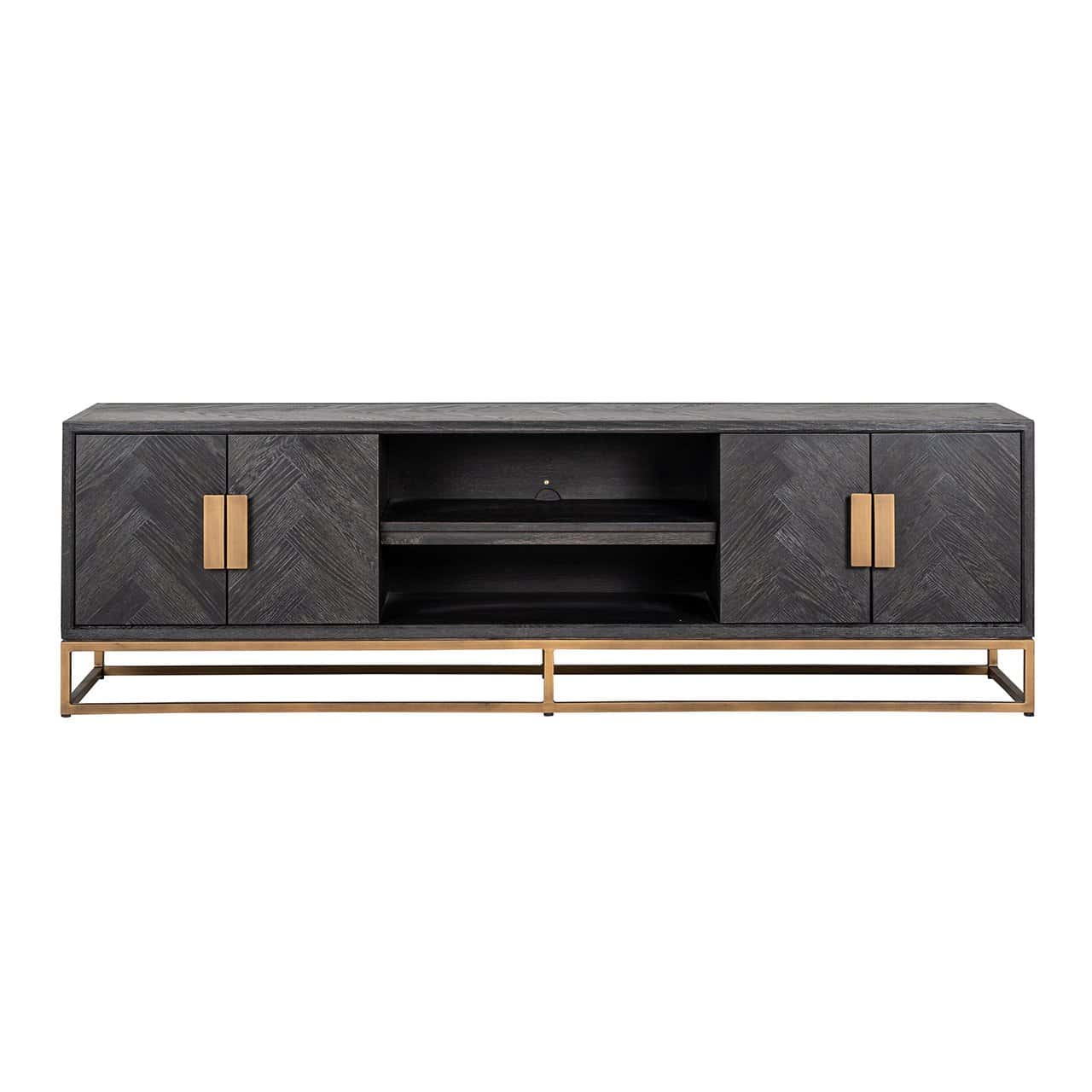 TV-Unit Blackbone brass 4-doors 200 (Black rustic)