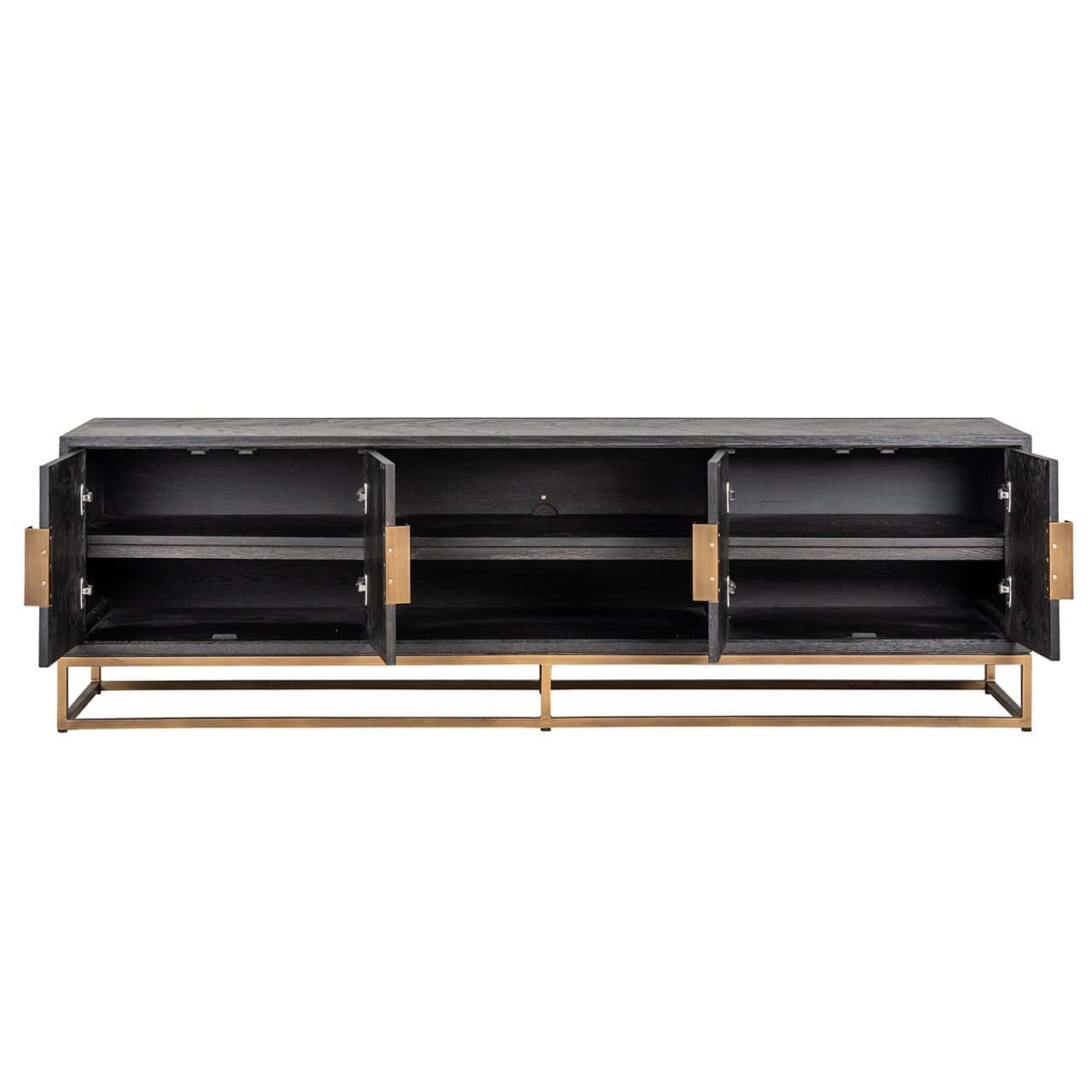 TV-Unit Blackbone brass 4-doors 200 (Black rustic)