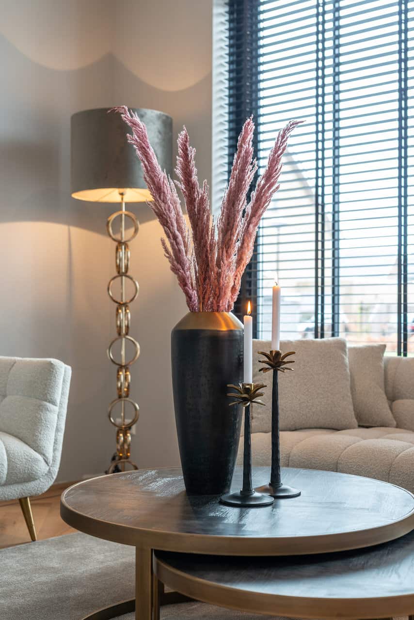 Coffee table Blackbone brass set of 2 (Black rustic)