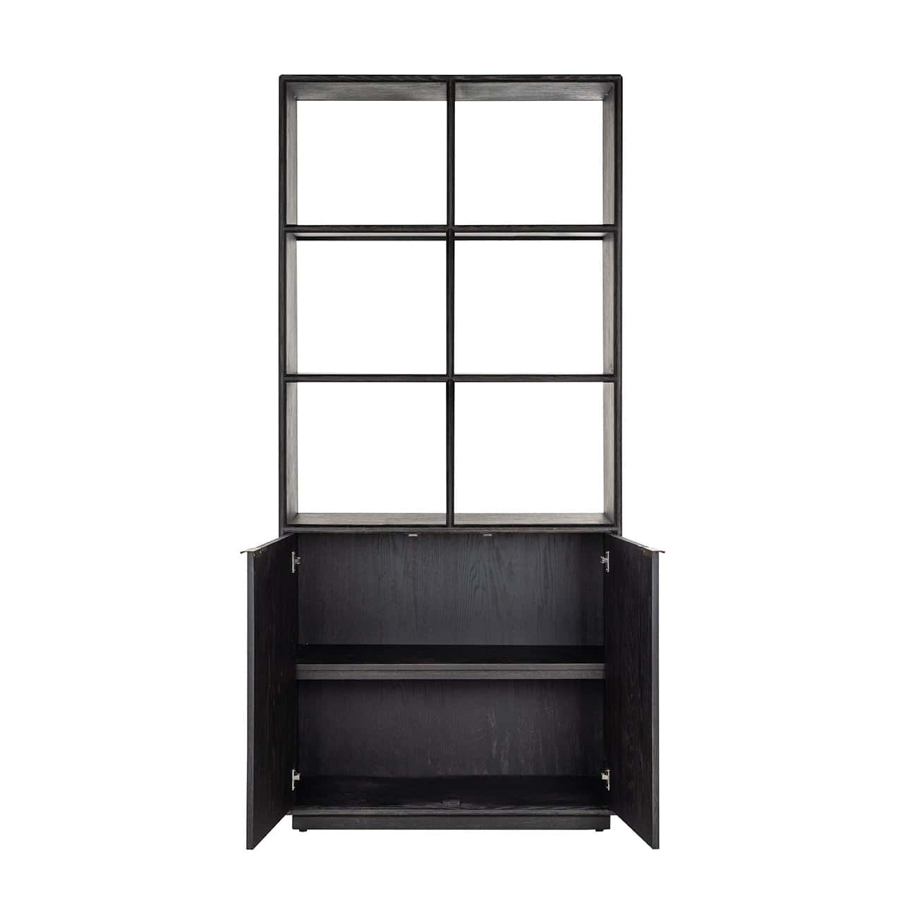 Bookcase Blackbone brass 2-doors (Black rustic)