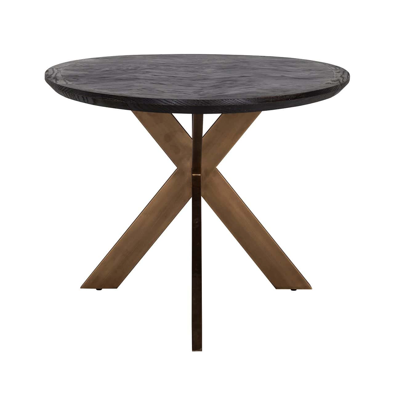 Dining table Blackbone brass oval 230 (Black rustic)