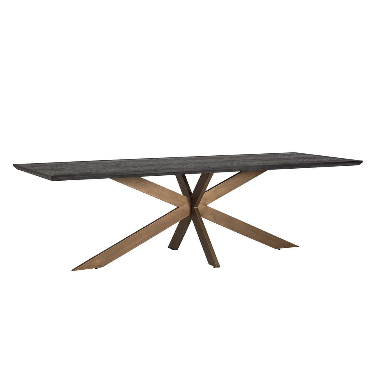 Dining table Blackbone brass 260 (Black rustic)