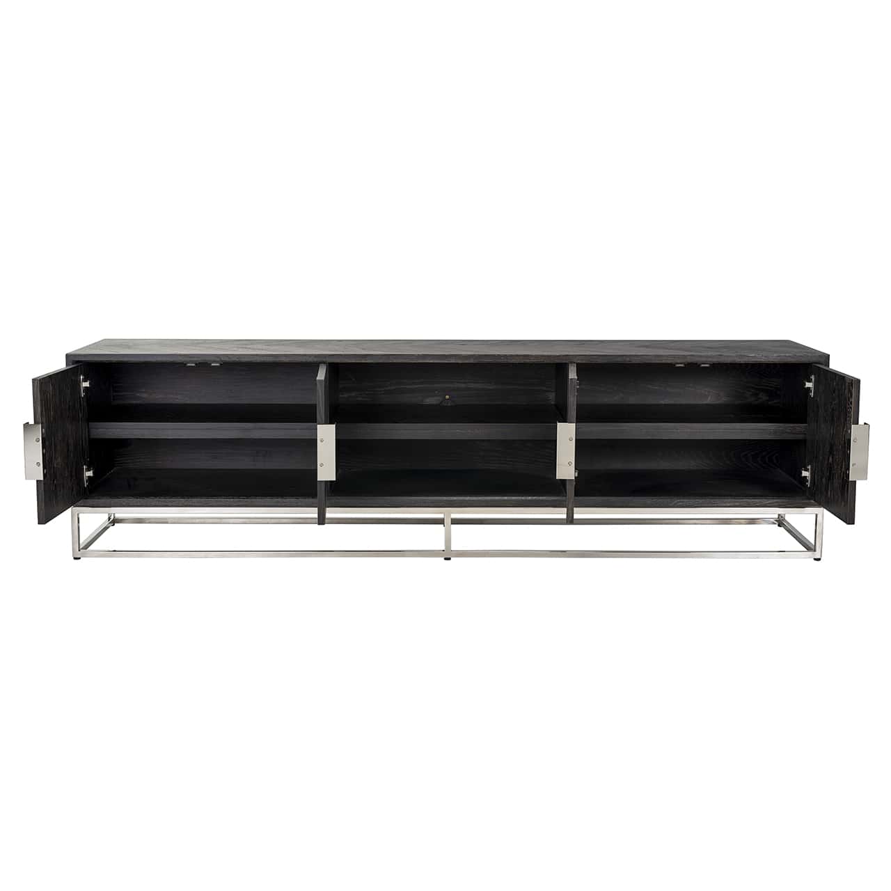 TV-Unit Blackbone silver 4-doors 220 (Black rustic)