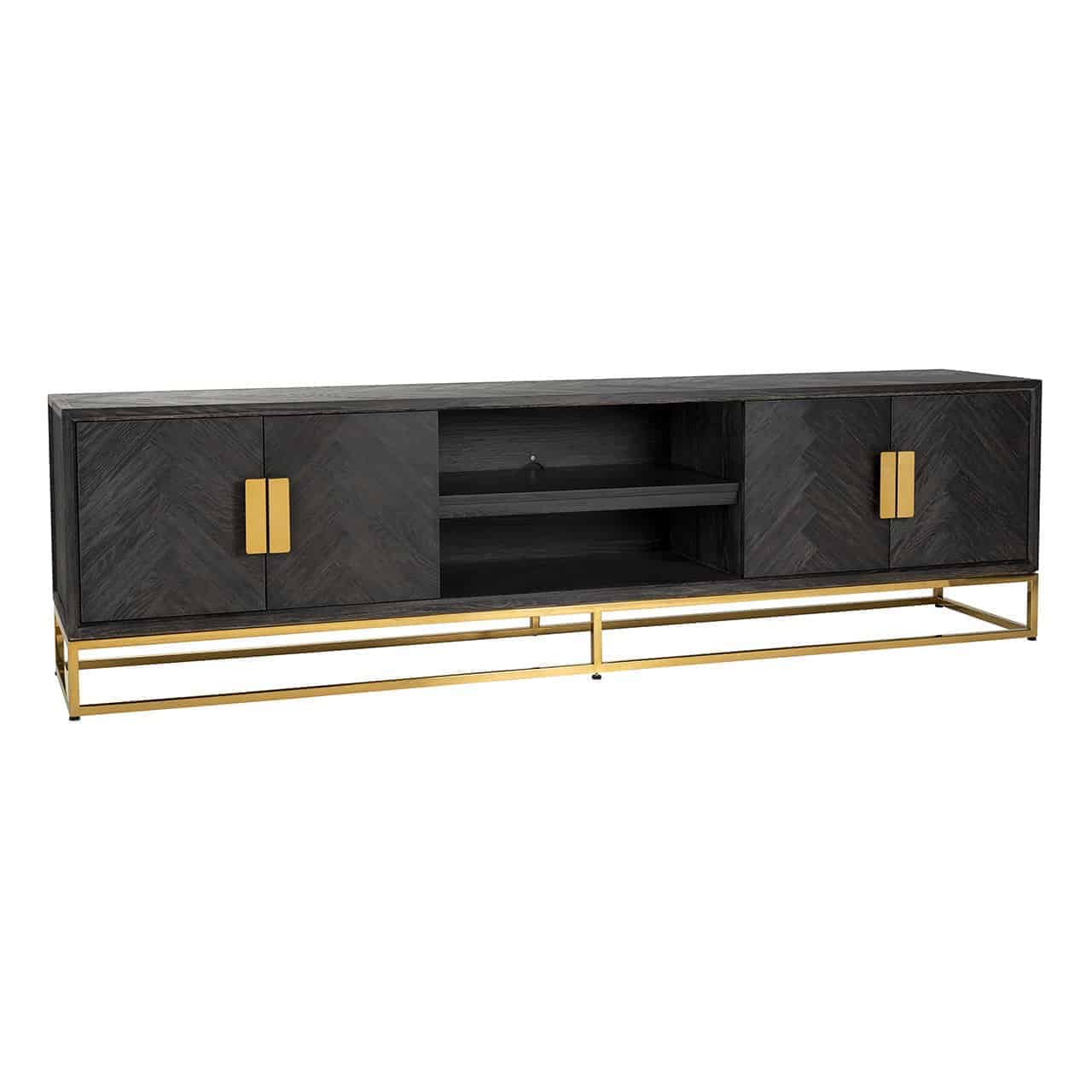 TV-Unit Blackbone gold 4-doors 220 (Black rustic)