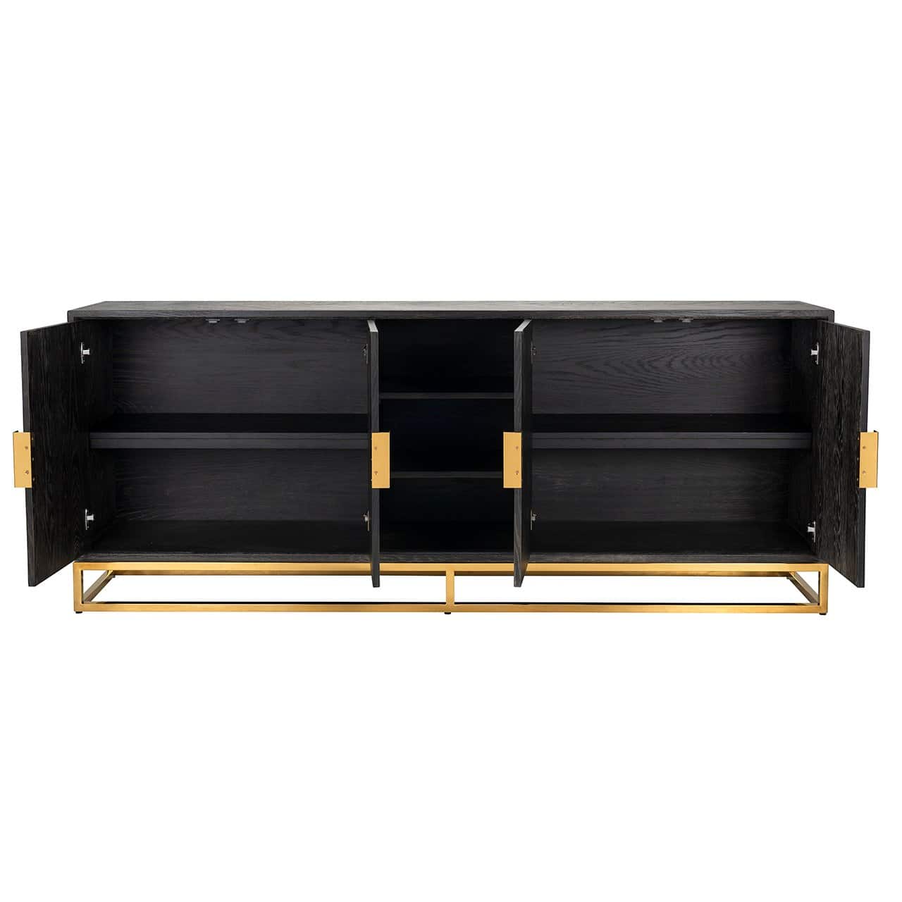 Sideboard Blackbone gold 4-doors  (Black rustic)