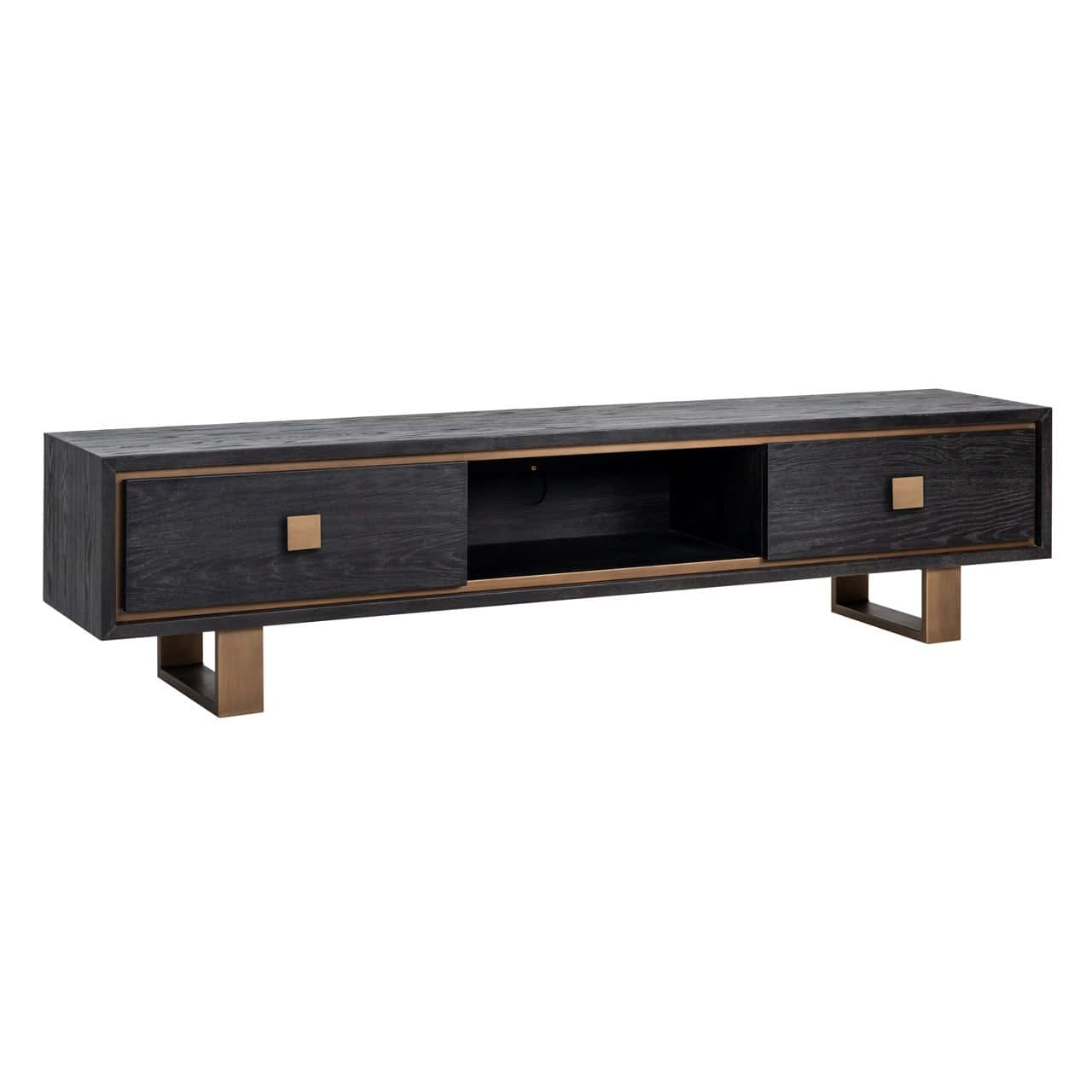 TV-Unit Hunter 2-drawers (Black rustic)