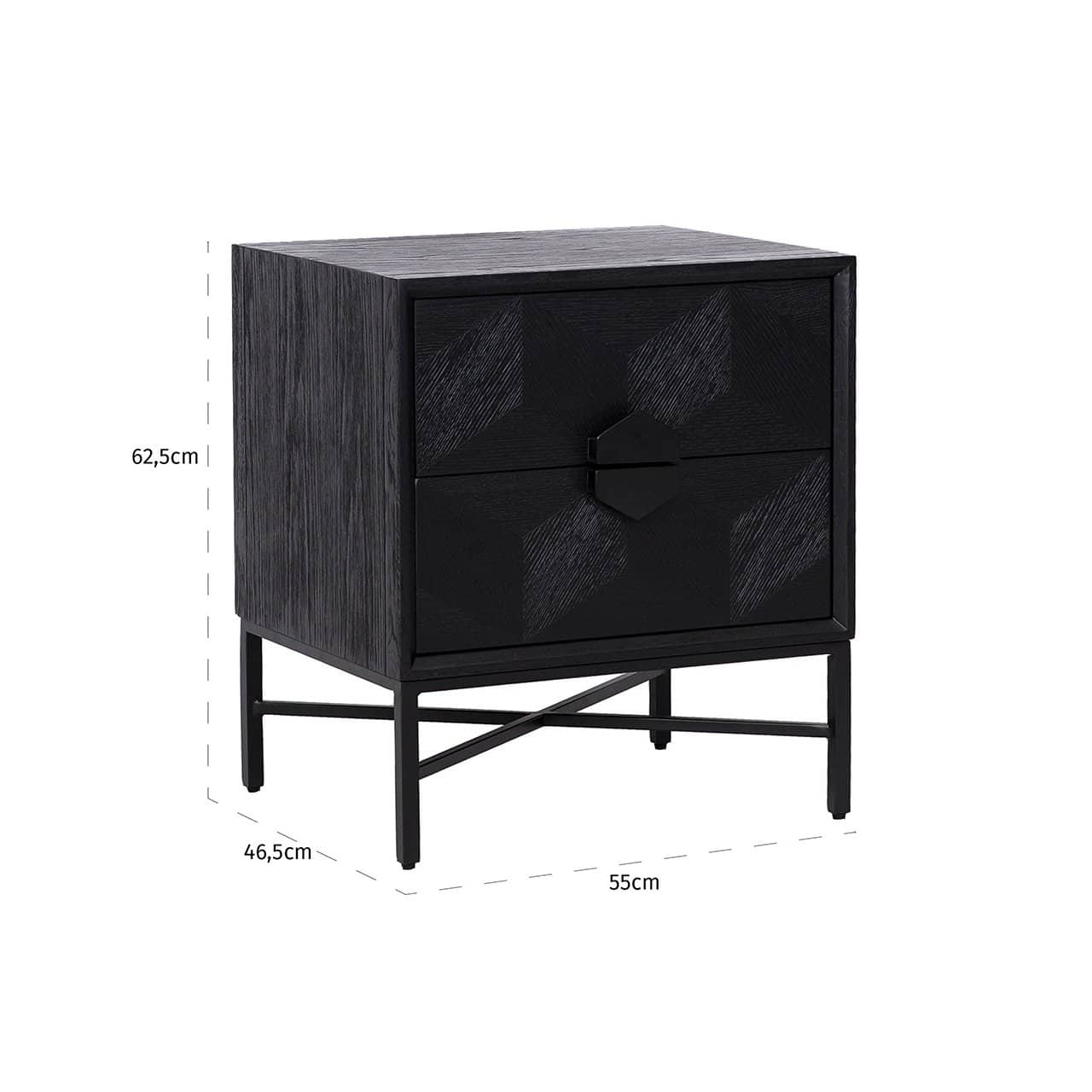 Chest of drawers Blax 2-drawers (Black)