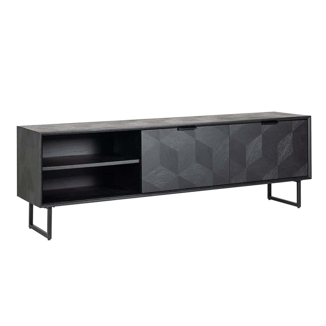 TV-unit Blax 2-flap doors 1-shelf (Black)