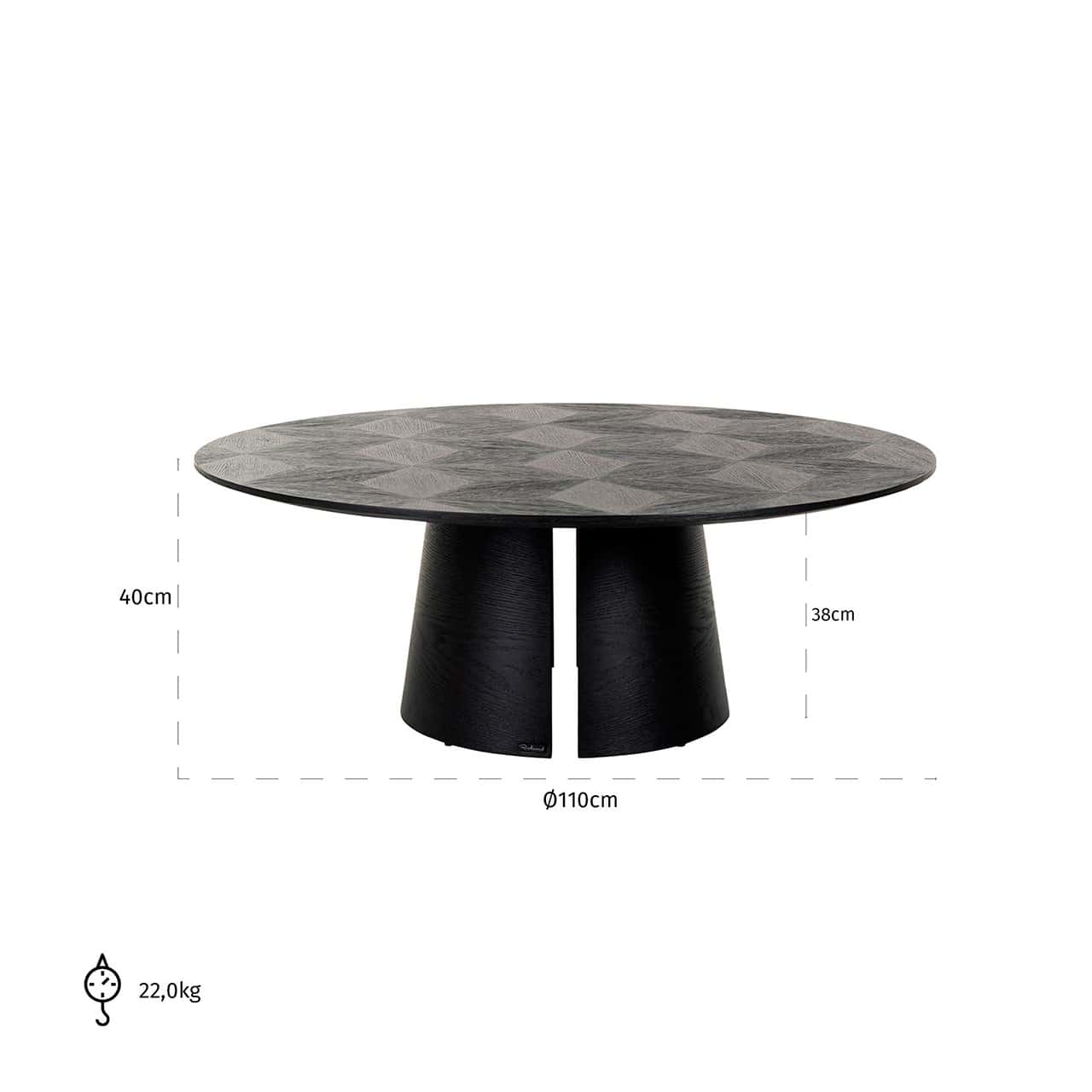 Coffee table Blax 110Ø (Black)