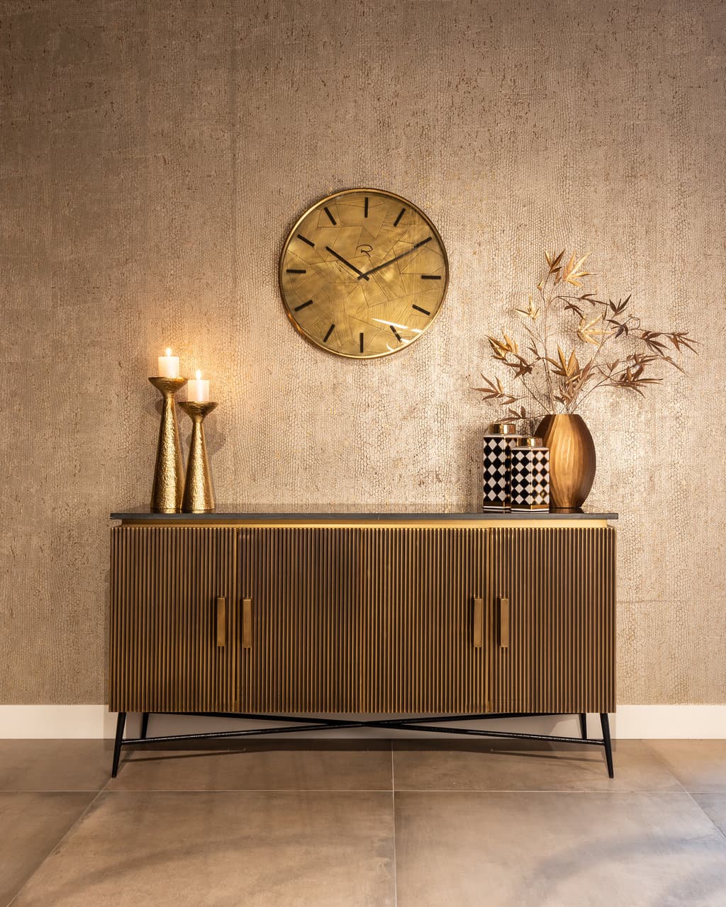 Sideboard Ironville 4-doors (Gold)