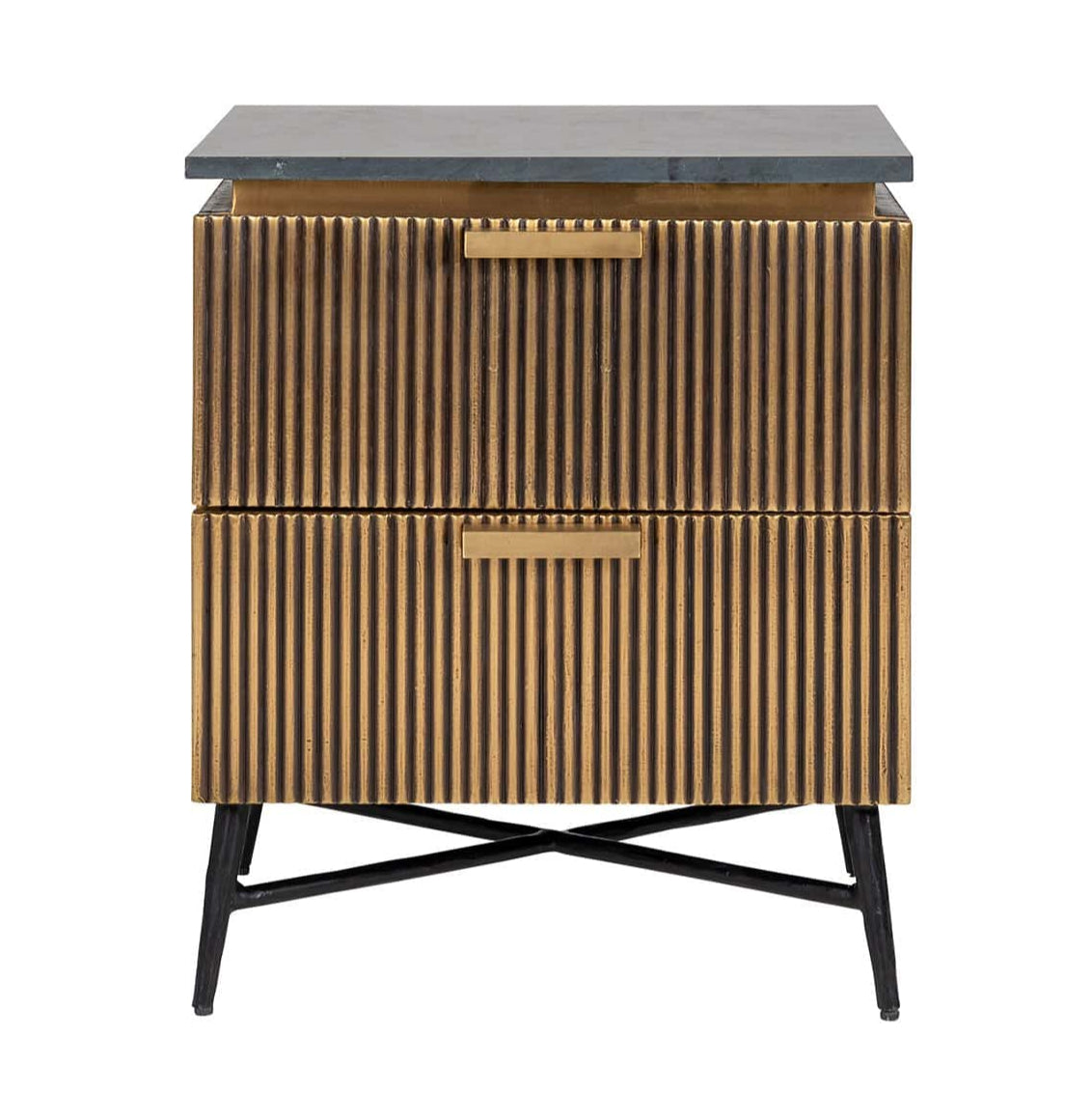 Bedside Cabinet Ironville 2-drawers (Gold)