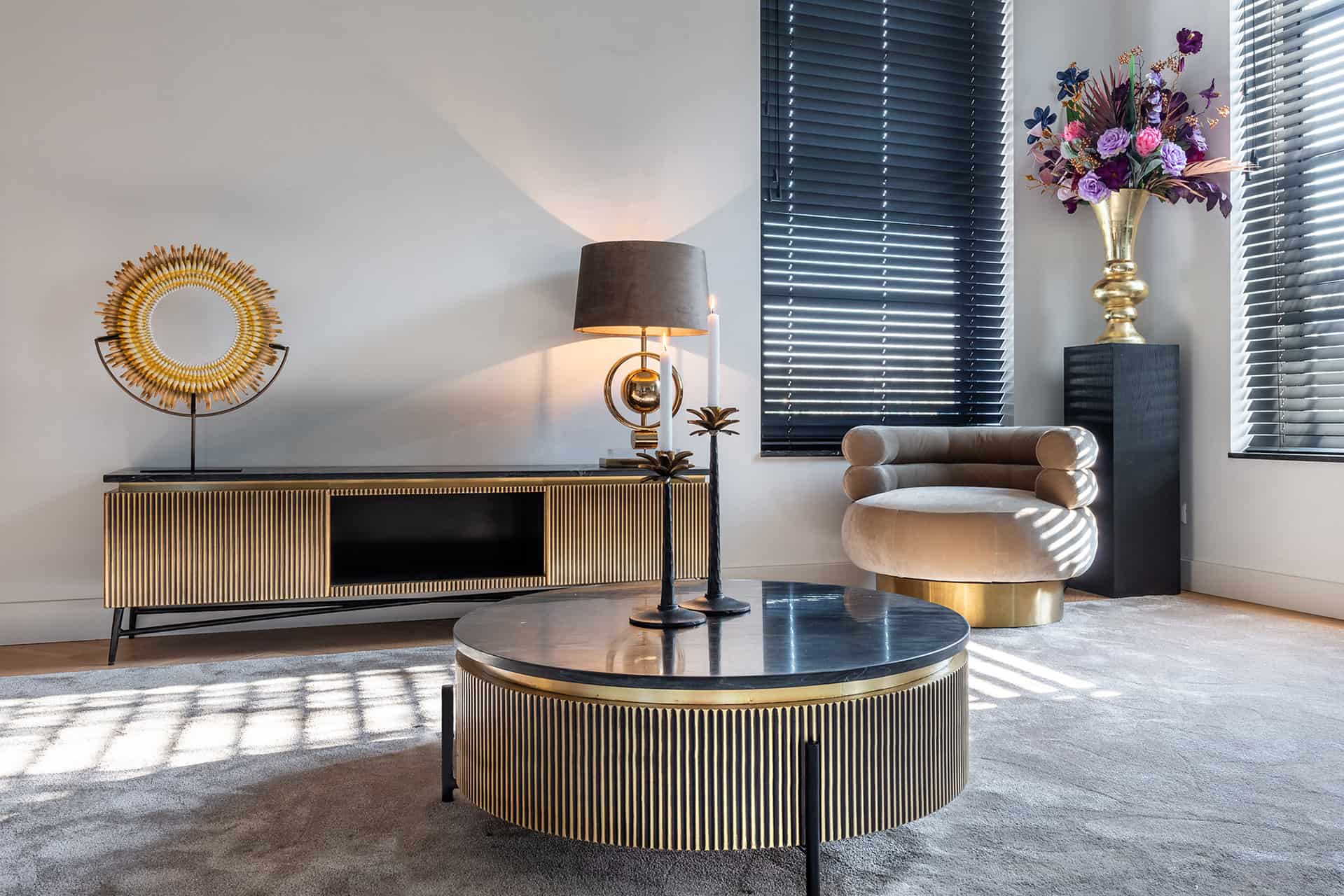 Coffee table Ironville 90Ø (Gold)