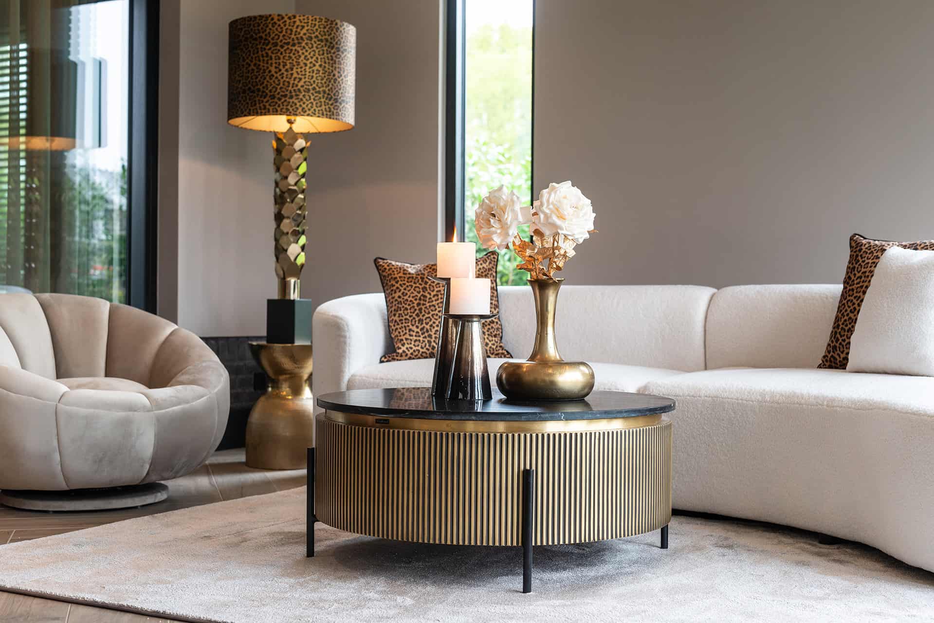 Coffee table Ironville 90Ø (Gold)