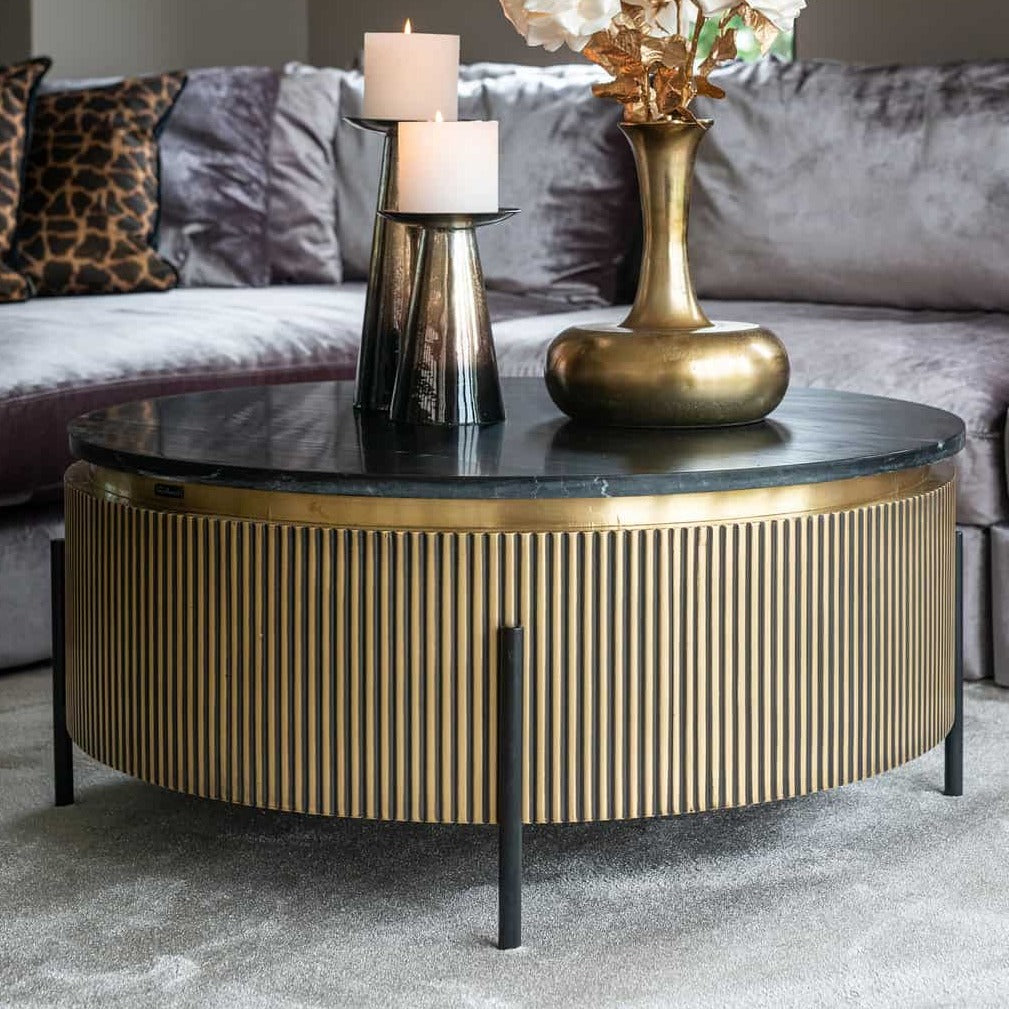 Coffee table Ironville 90Ø (Gold)