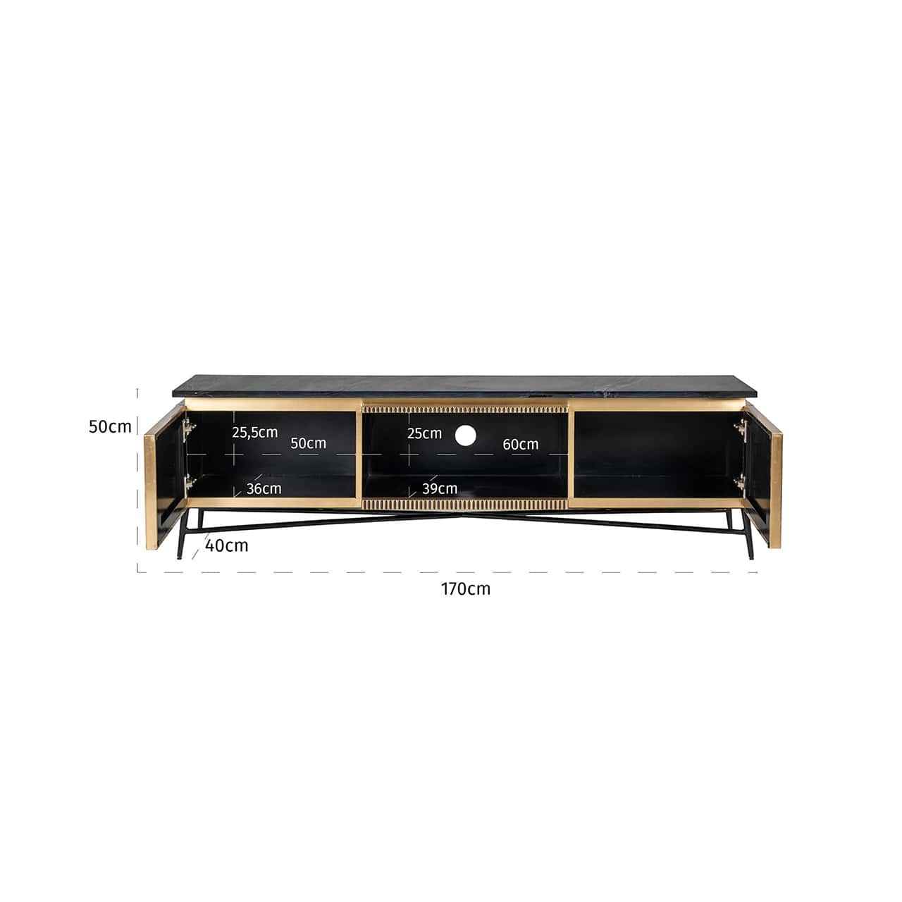 TV-Unit Ironville 2-doors (Gold)