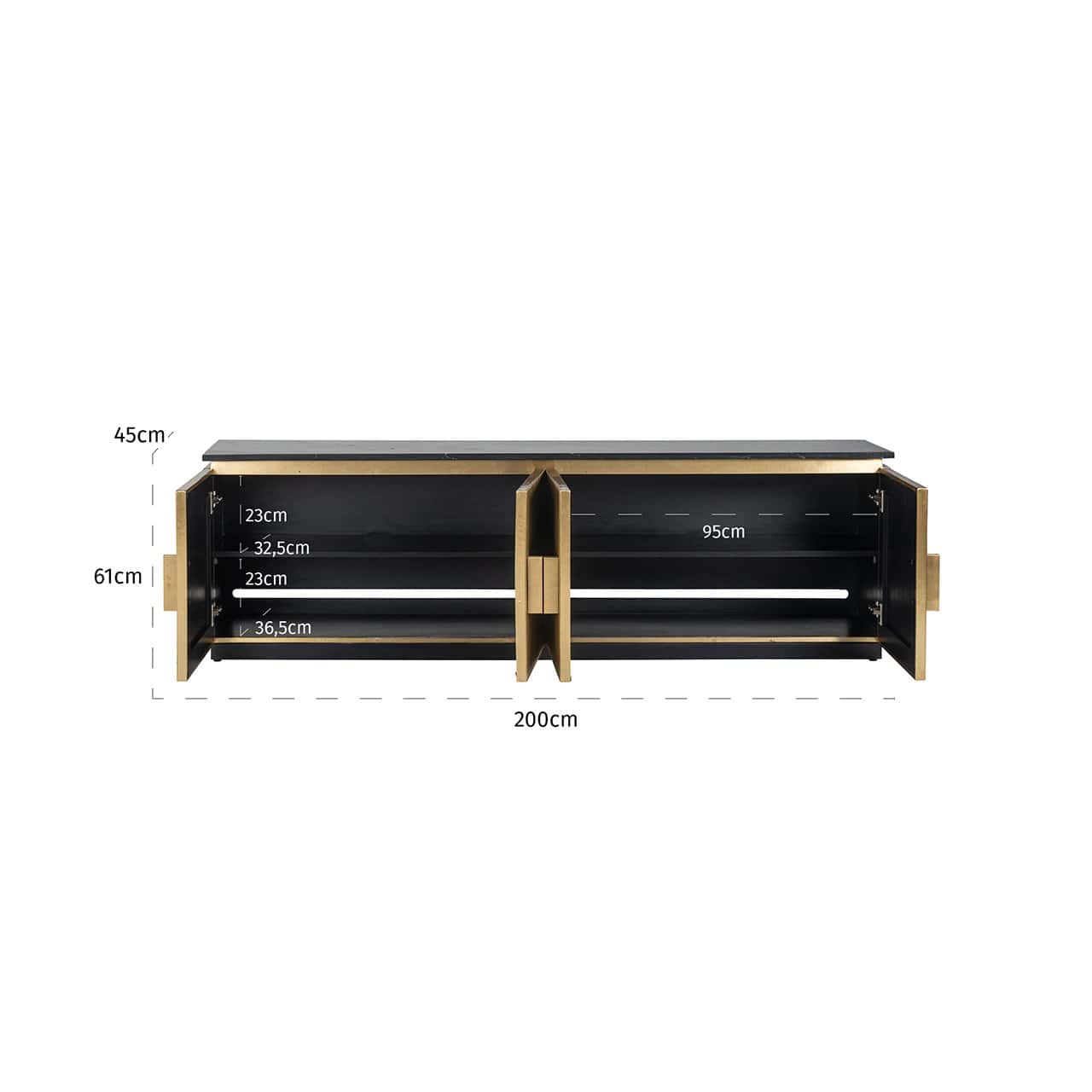 TV-Unit Ironville 4-doors (Gold)