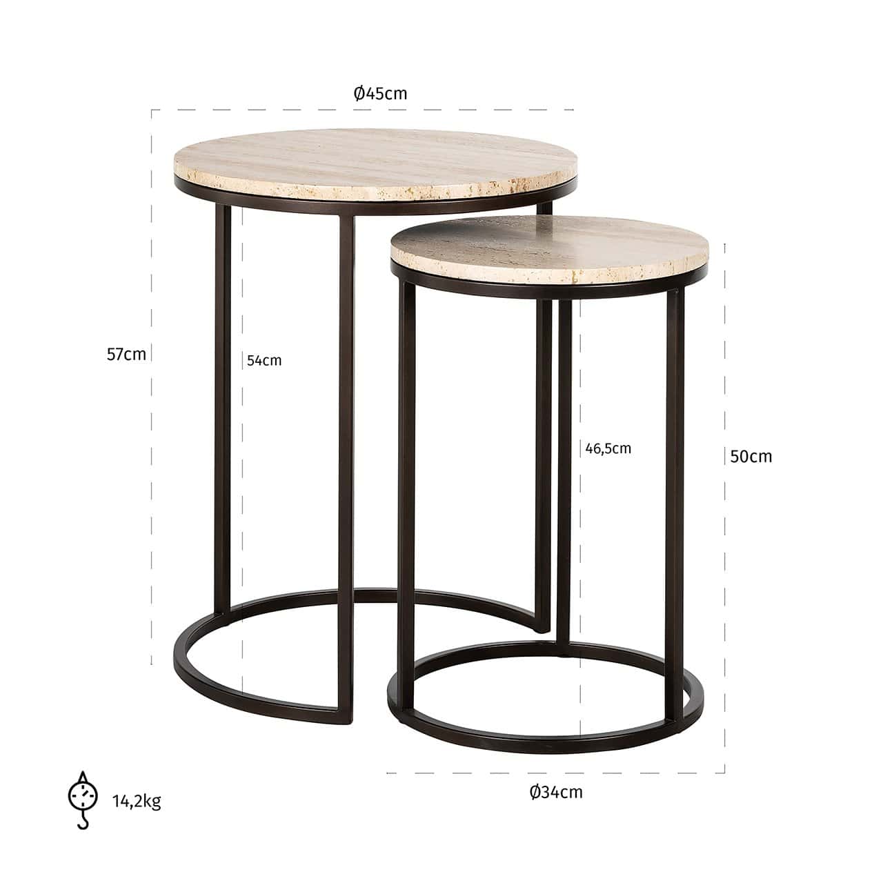 Side table Avalon set of 2 (Bronze)