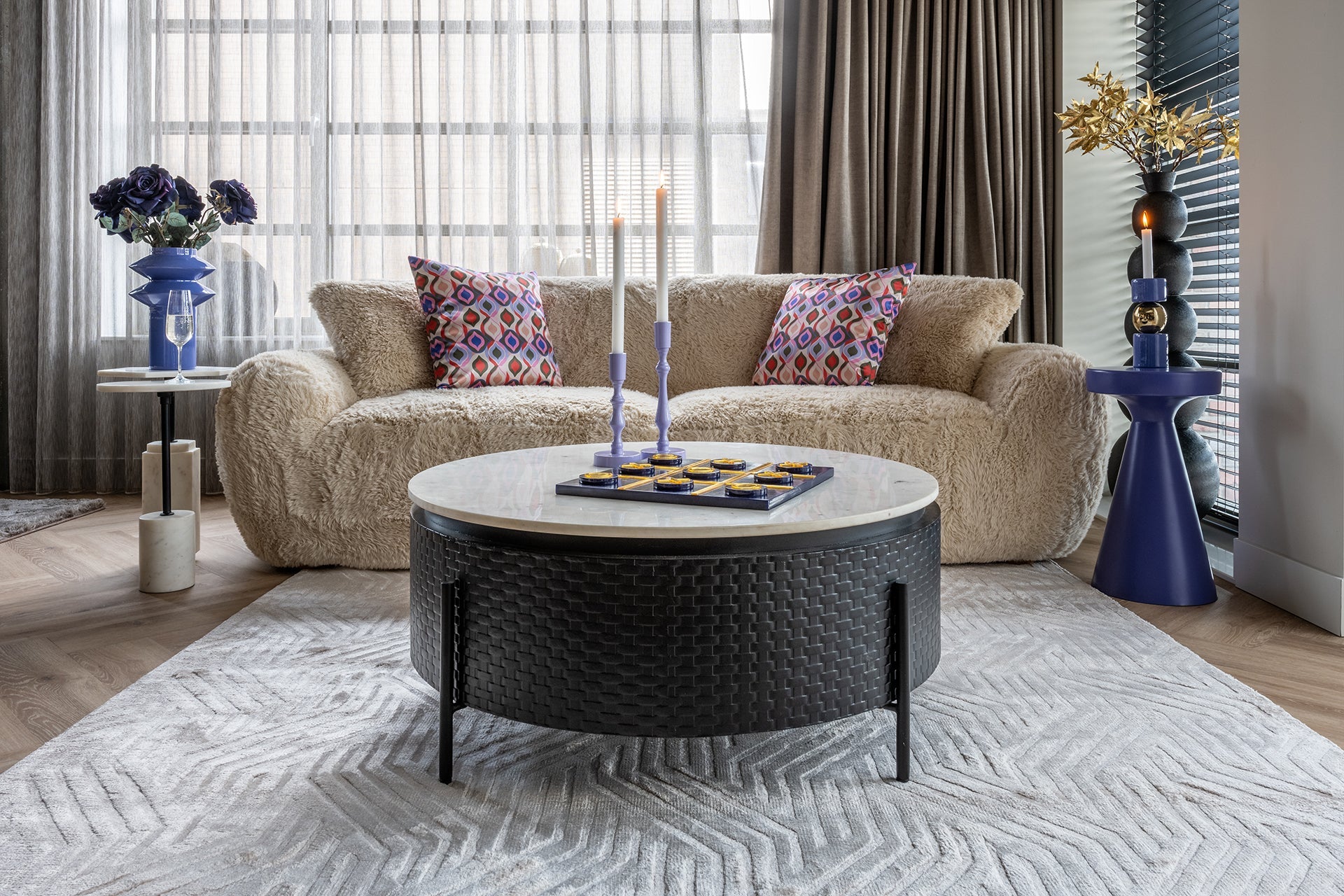 Side table Kimble purple big 30Ø