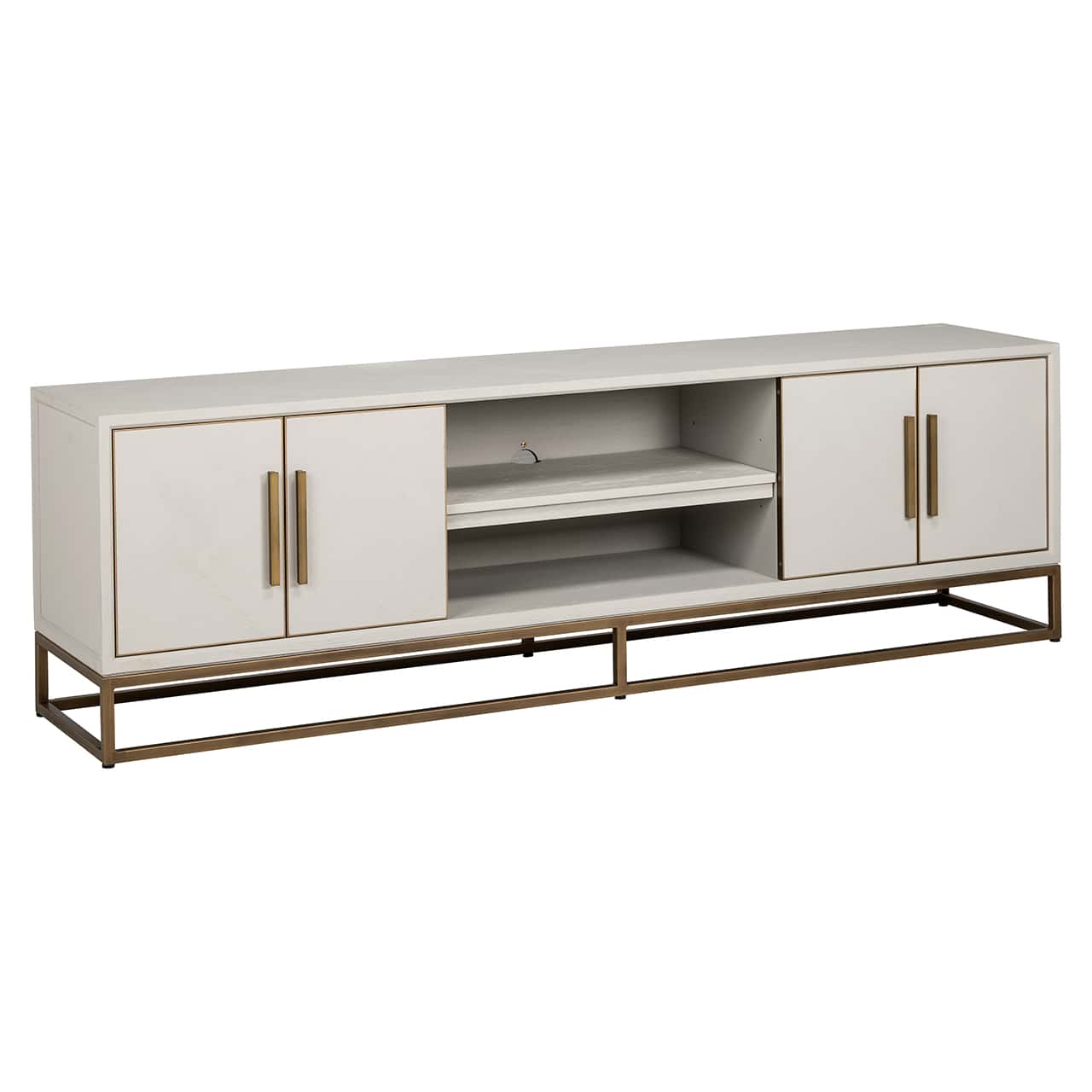 TV-Unit Whitebone brass 4-doors 200 (Verona Grey)