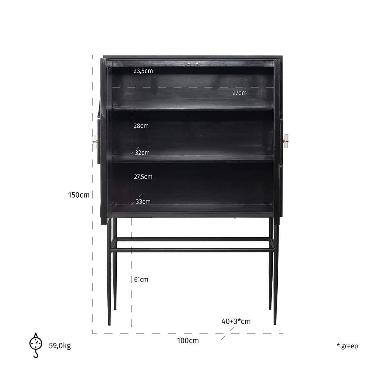 Cabinet Mendoza 2-doors