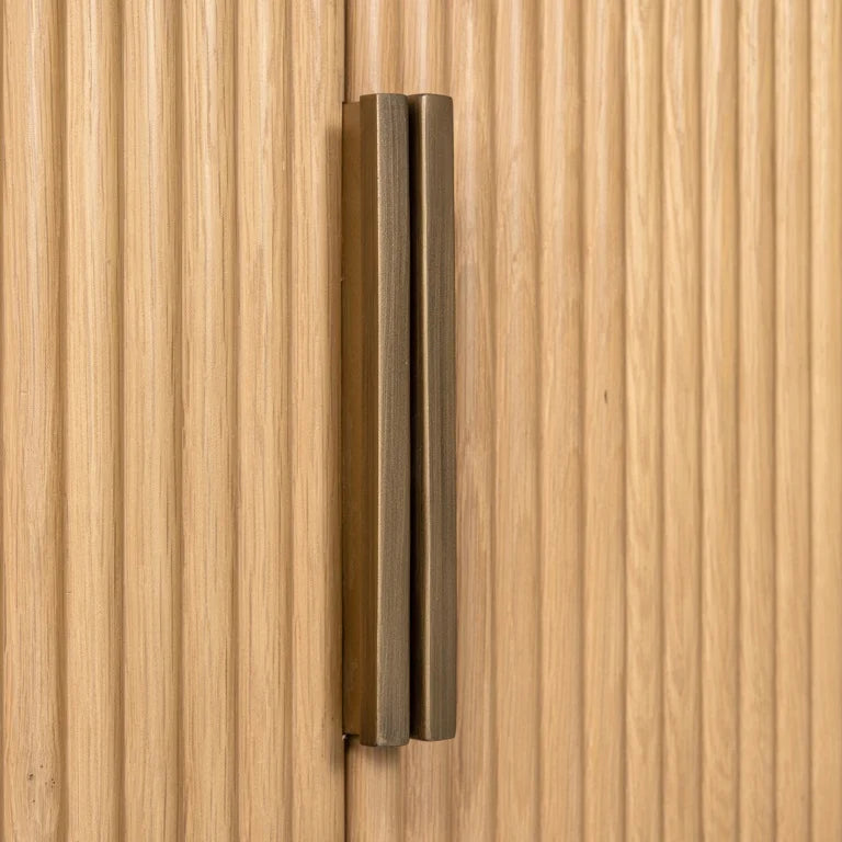 Richmond Interiors Belfort Carved Natural Oak Wood Rounded Sideboard