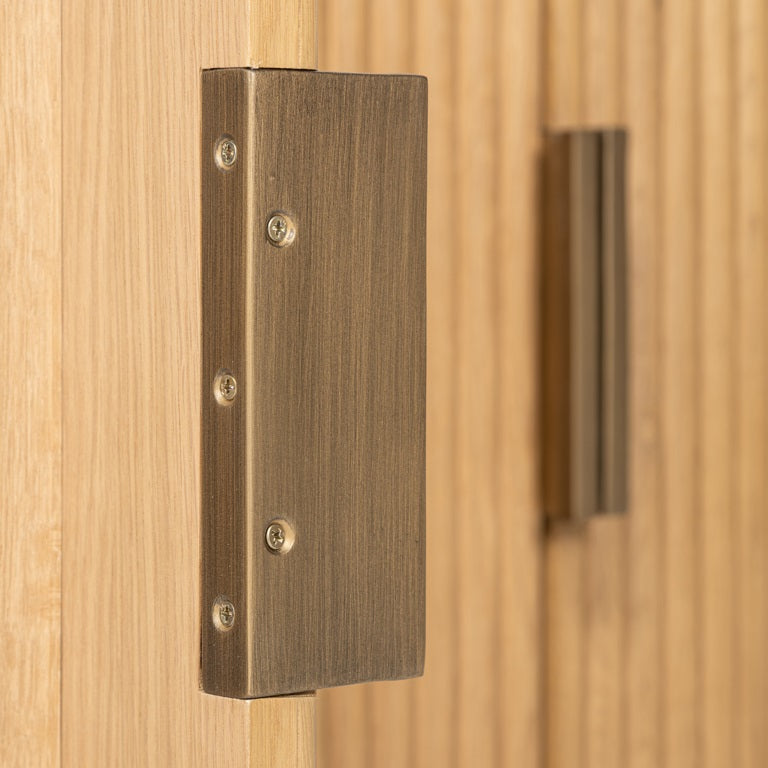 Richmond Interiors Belfort Carved Natural Oak Wood Rounded TV Unit