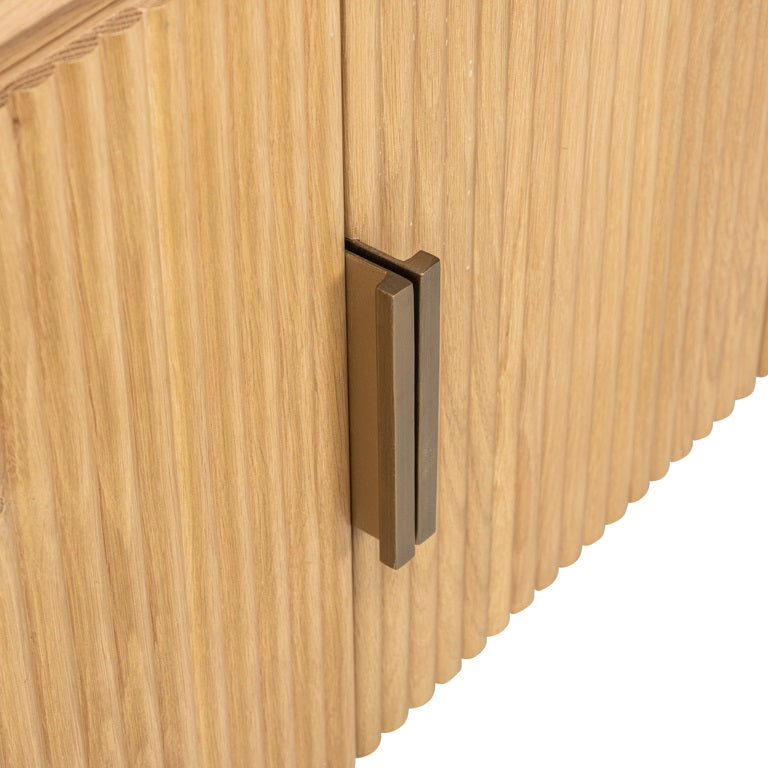 Richmond Interiors Belfort Carved Natural Oak Wood Rounded TV Unit