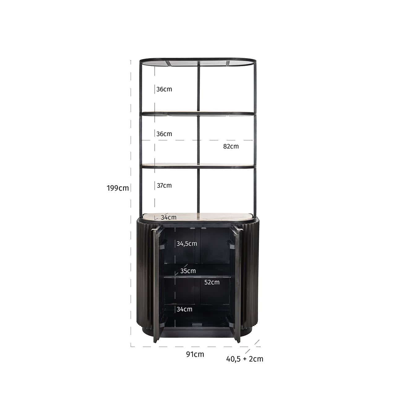 Cabinet Hampton 2-doors 2 Shelves