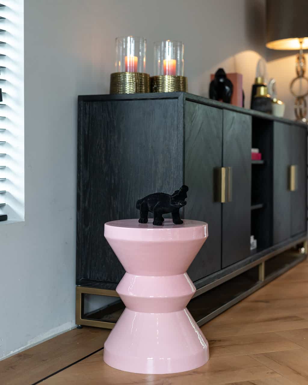 Sideboard Blackbone brass 4-doors  (Black rustic)