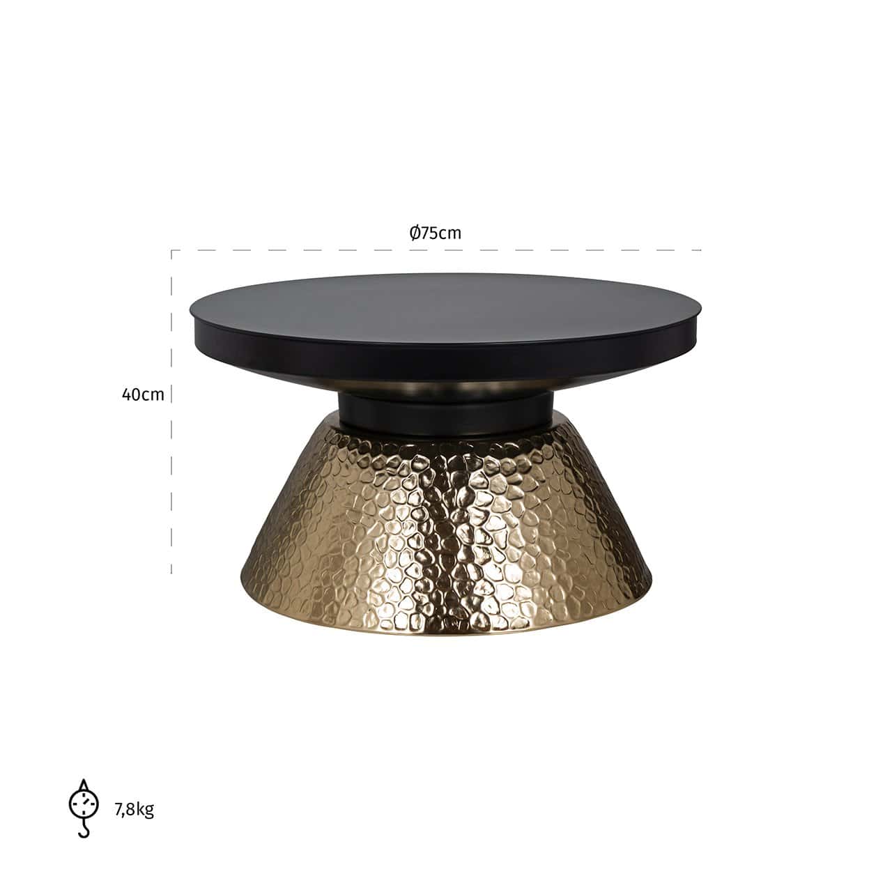 Coffee table Freddie (Black/gold)